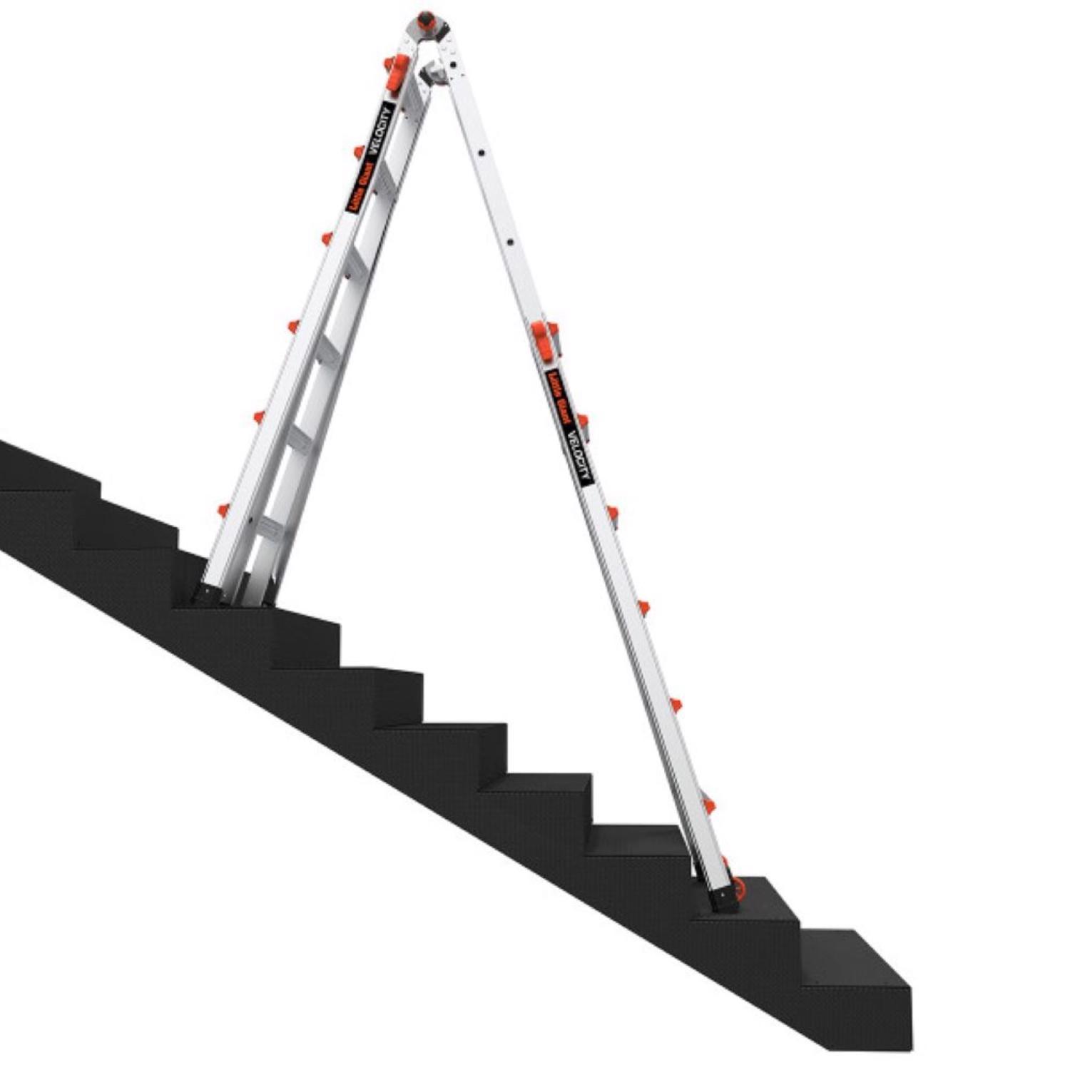 Little Giant Velocity 22 ft. H Aluminum Telescoping Multi-Position Ladder Type IA 300 lb. capacity