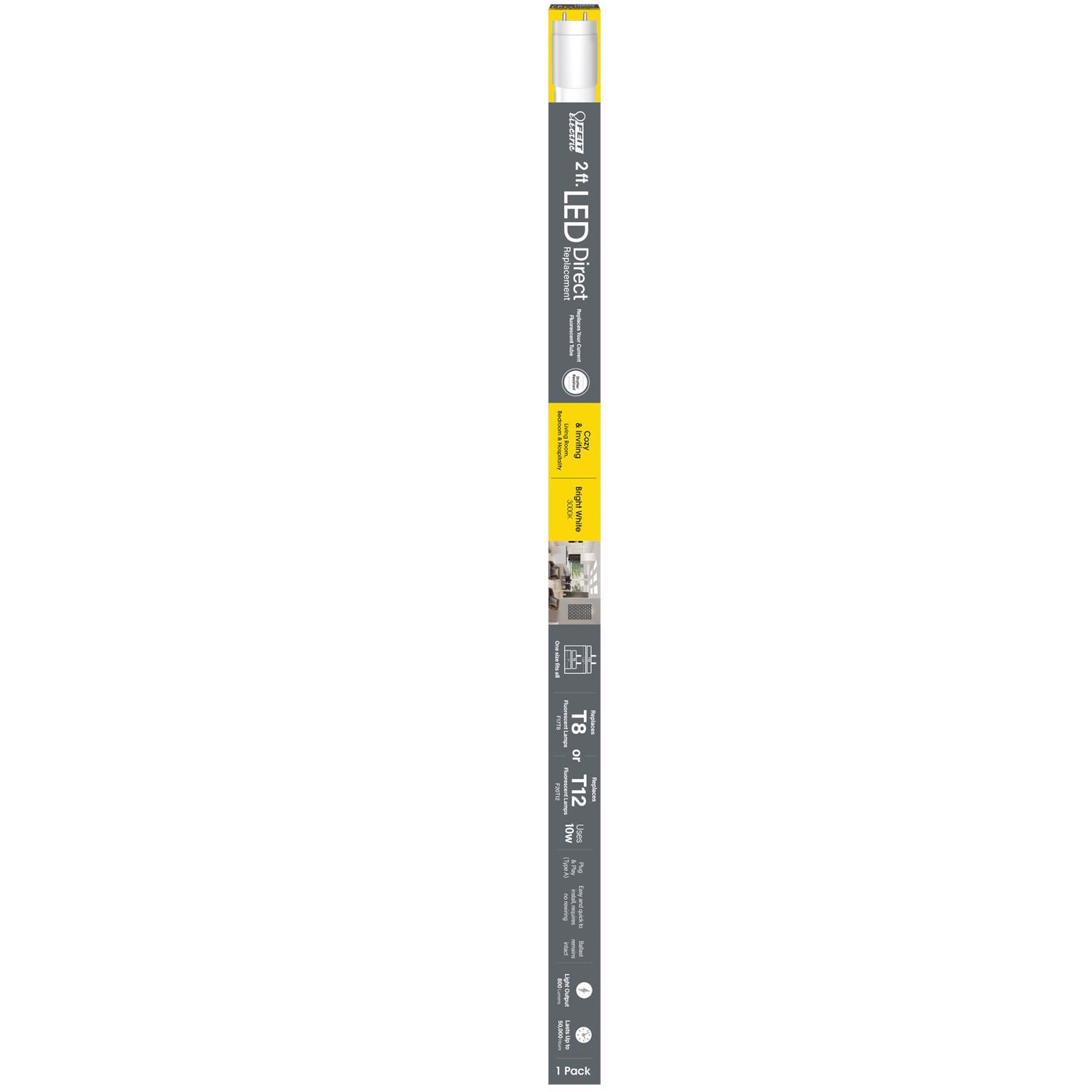 Feit Electric Plug & Play T8 and T12 Warm White 24 in. G13 Linear LED Bulb 20 Watt Equivalence 1 pk