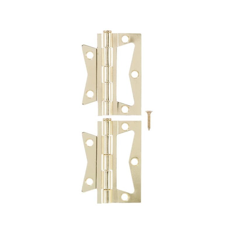 Ace 2.75 in. W X 2-1/2 in. L Bright Brass Brass Non-Mortise Hinge 2 pk