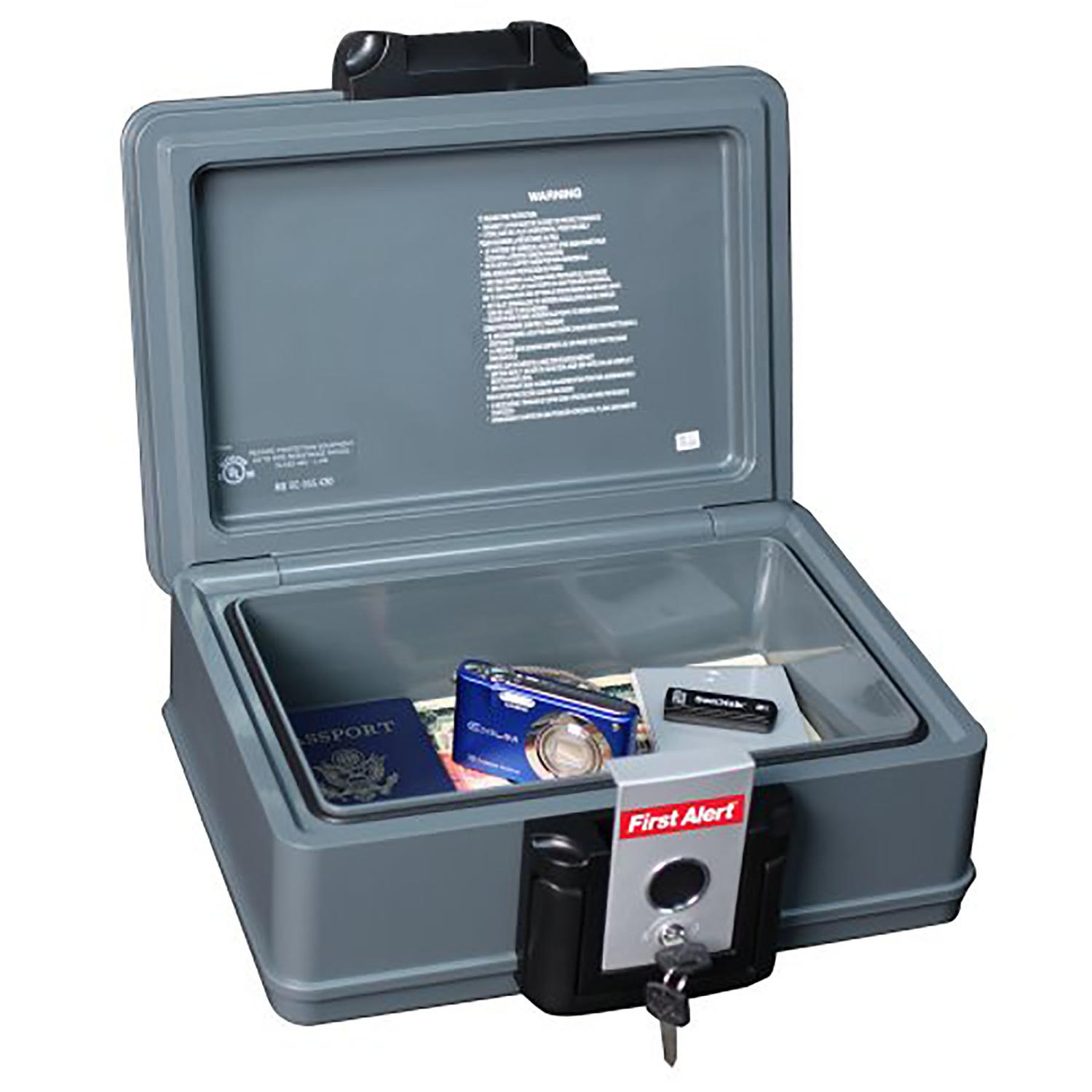 First Alert 0.17 cu. ft. Key Lock Gray Fireproof Safe