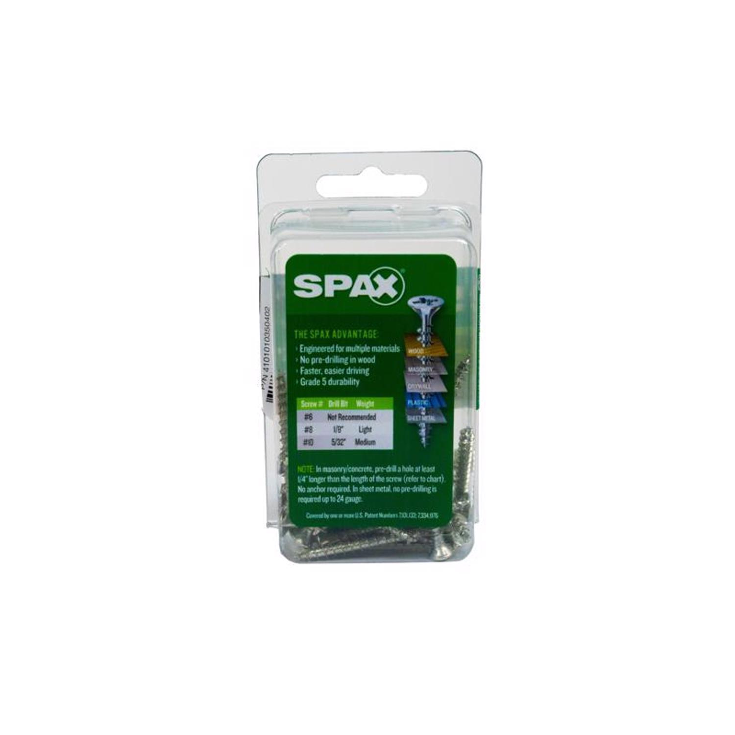 SPAX Multi-Material No. 6 in. X 1-1/2 in. L Phillips/Square Flat Head Serrated Construction Screws