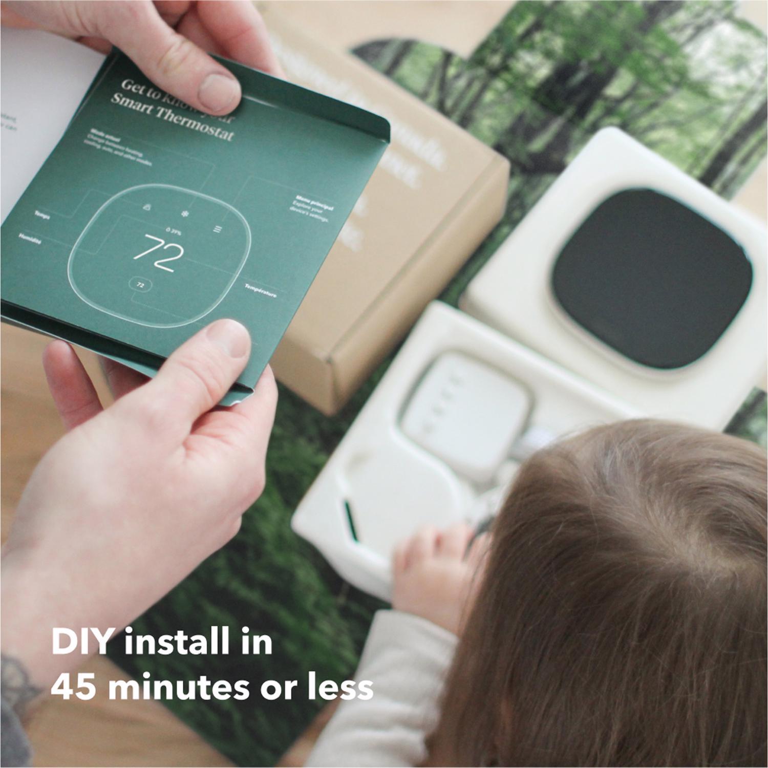 Ecobee Enhanced Built In WiFi Heating and Cooling Touch Screen Smart-Enabled Thermostat