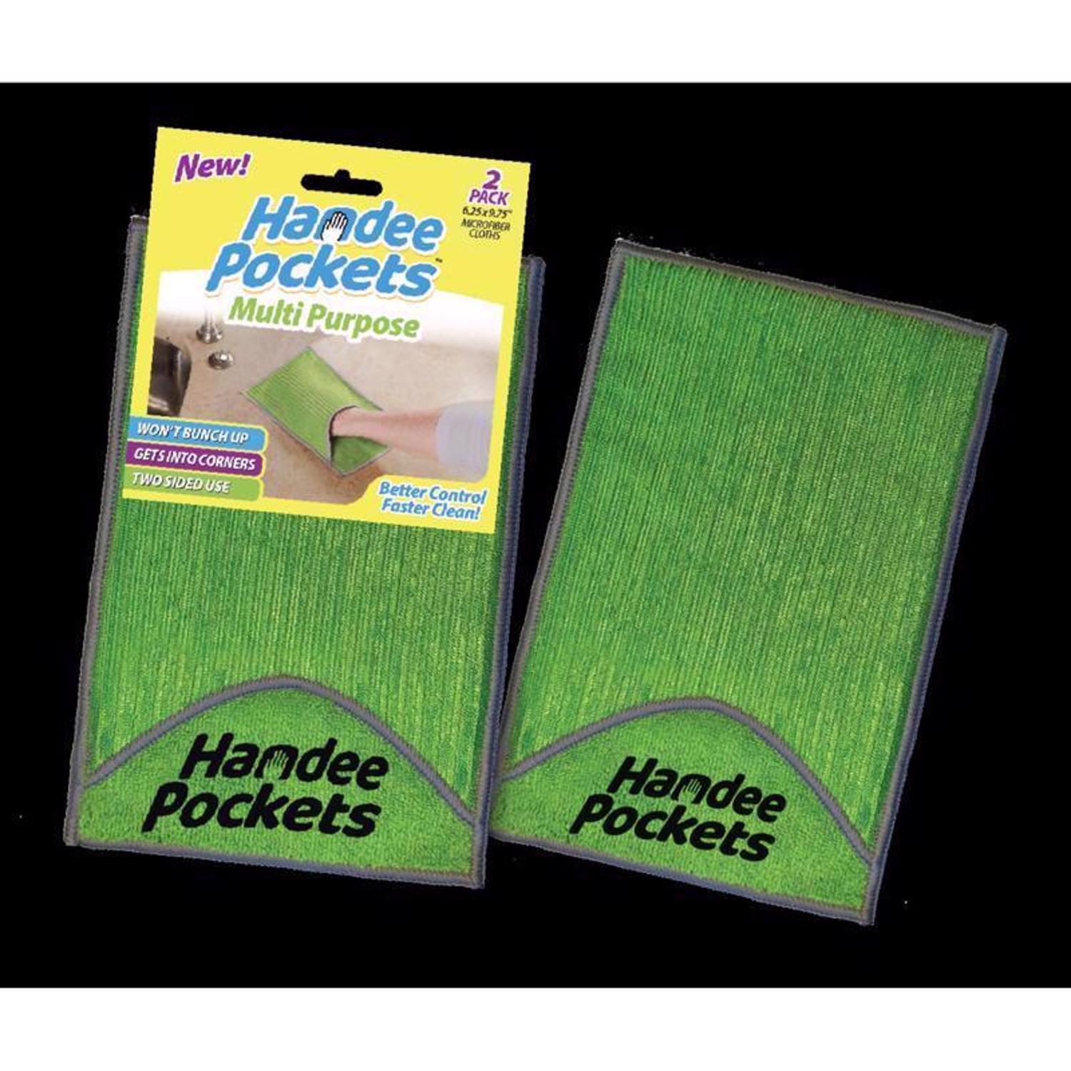 Handee Pockets Microfiber Cleaning Cloth 6.25 in. W X 9.75 in. L 2 pk