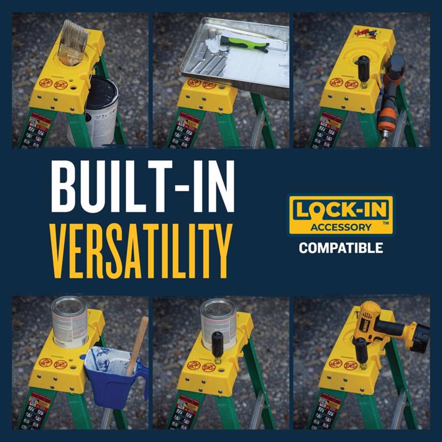 Werner 8 ft. H Fiberglass Step Ladder Type II 225 lb. capacity