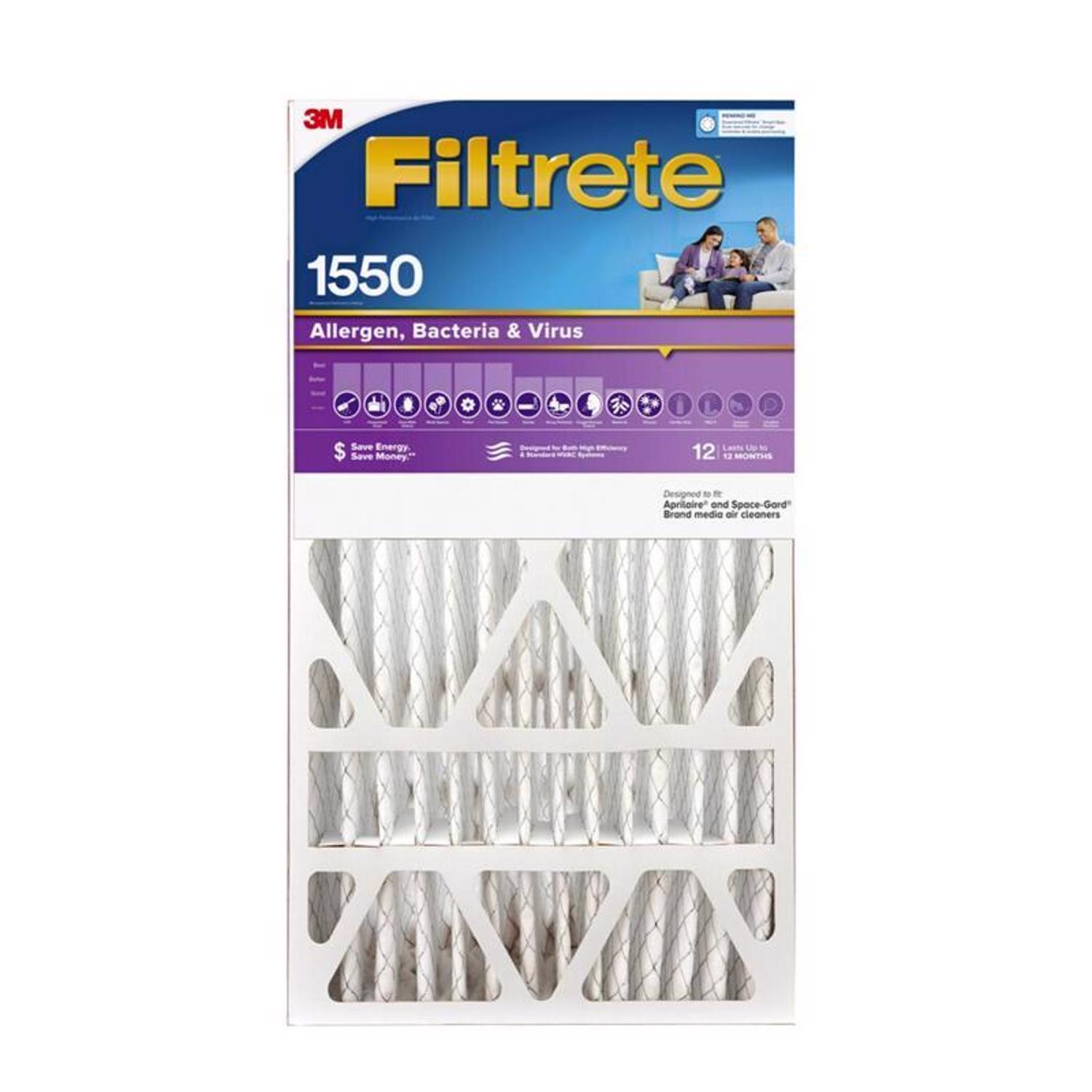 Filtrete 16 in. W X 25 in. H X 4-5/16 in. D Polyester 12 MERV Pleated Allergen Air Filter 1 pk