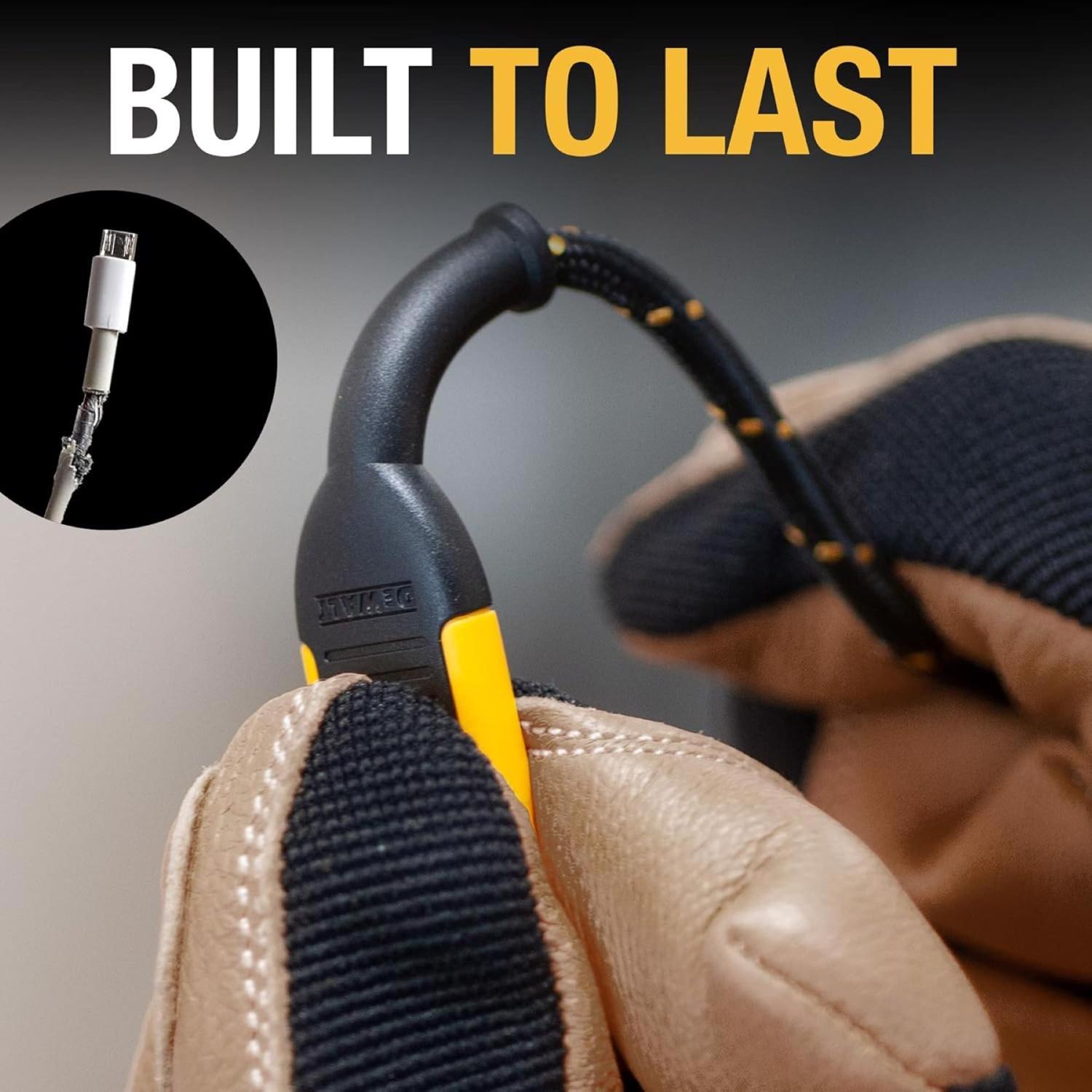 DeWalt Micro to USB Cable 6 ft. Black/Yellow