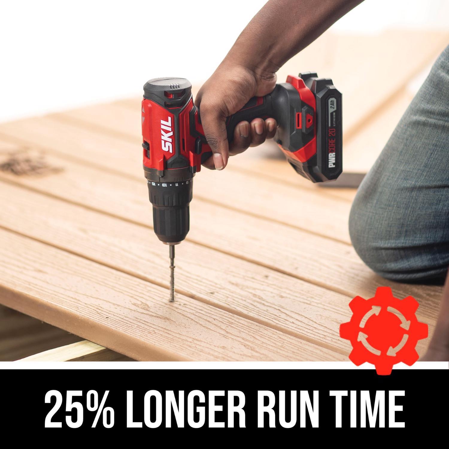 SKIL 20V PWR CORE Cordless Brushed 4 Tool Combo Kit