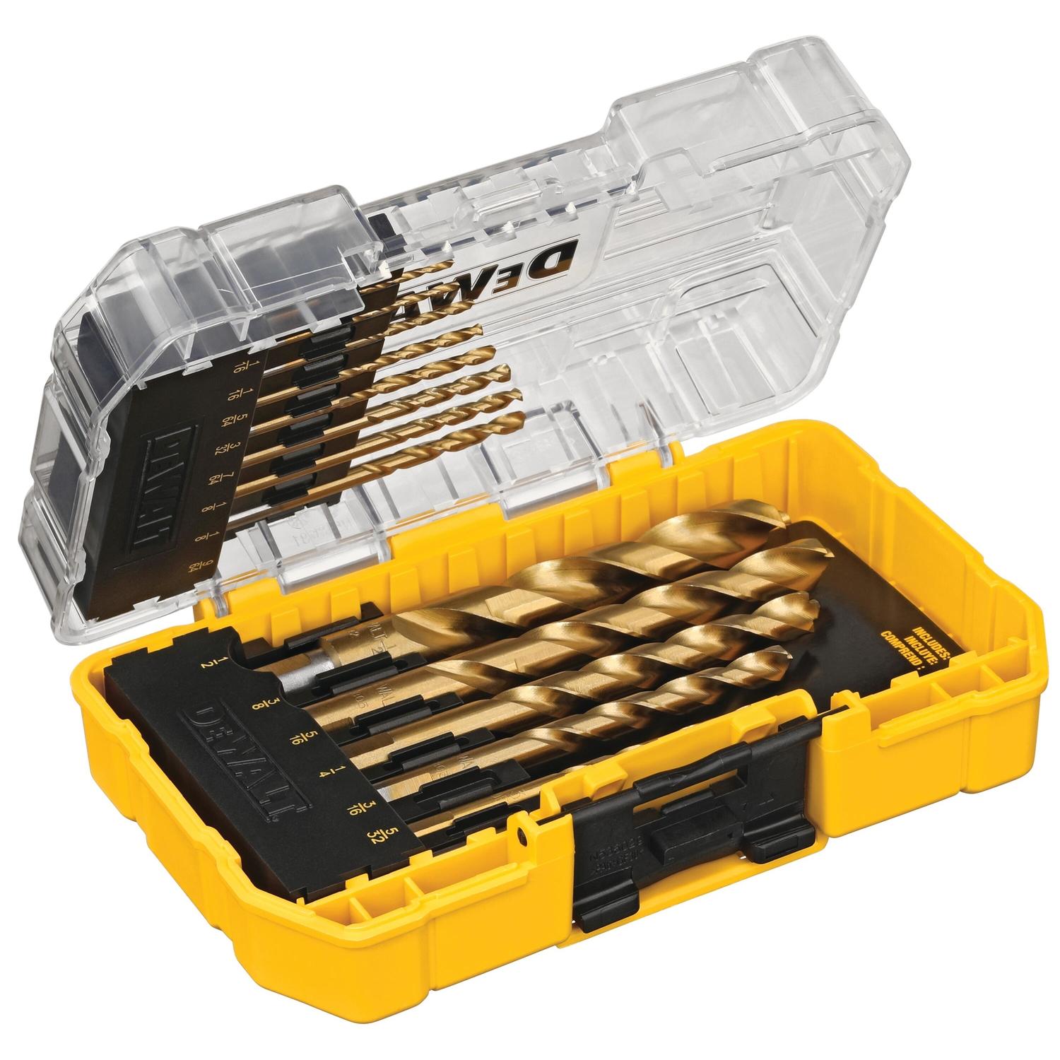DeWalt Pilot Point Titanium Drill Bit Set Straight Shank 14 pc