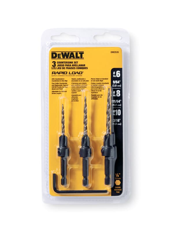 DEWALT Rapid Load #6, #8 and #10 X 6 in. L Steel Countersink Set 3 pc
