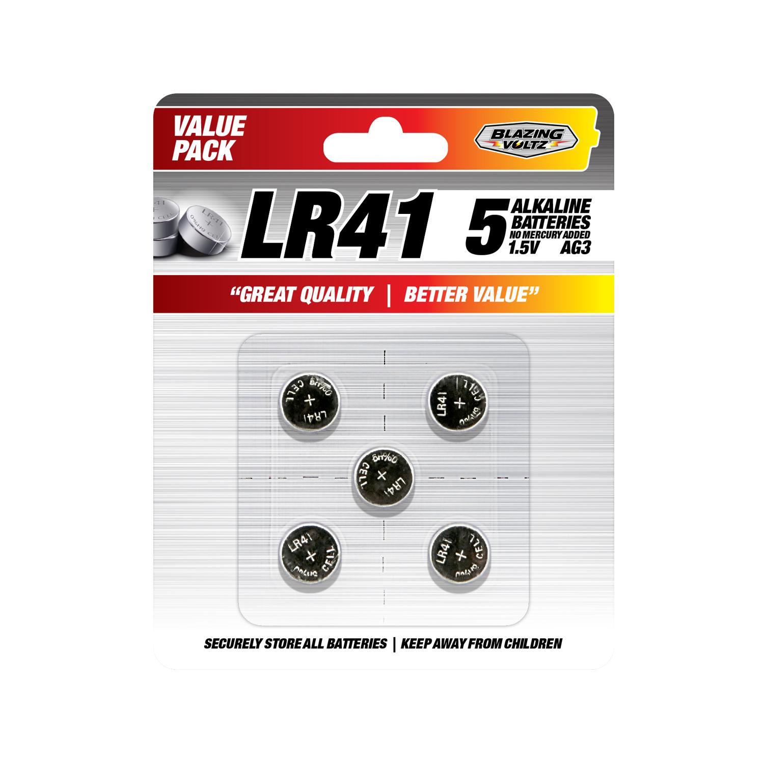 Blazing Voltz Alkaline Assorted 1.5 V Electronics Battery LR41/AG3 5 pk