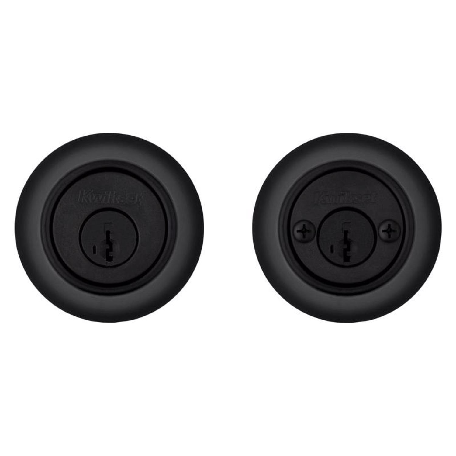 Kwikset SmartKey Security Matte Black Metal Double Cylinder Deadbolt