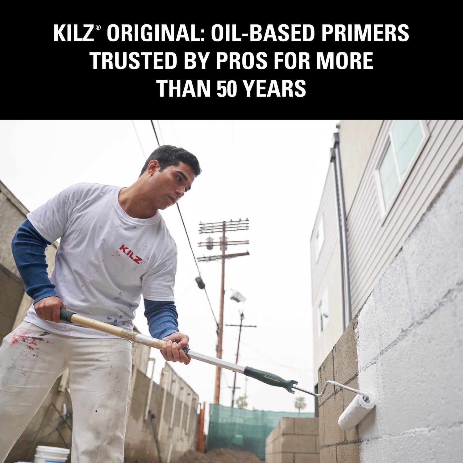 KILZ Original Interior/Exterior White Flat Oil-Based Alkyd Oil Primer 1 gal