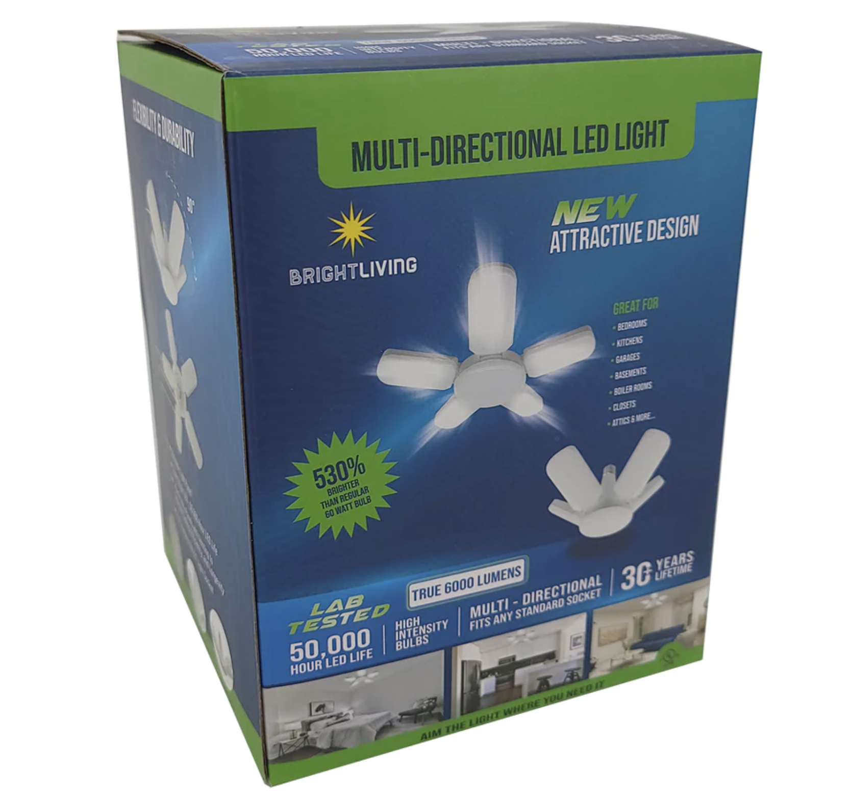 Bright-Living 6000-Lumens Multi-Angle LED Utility Light