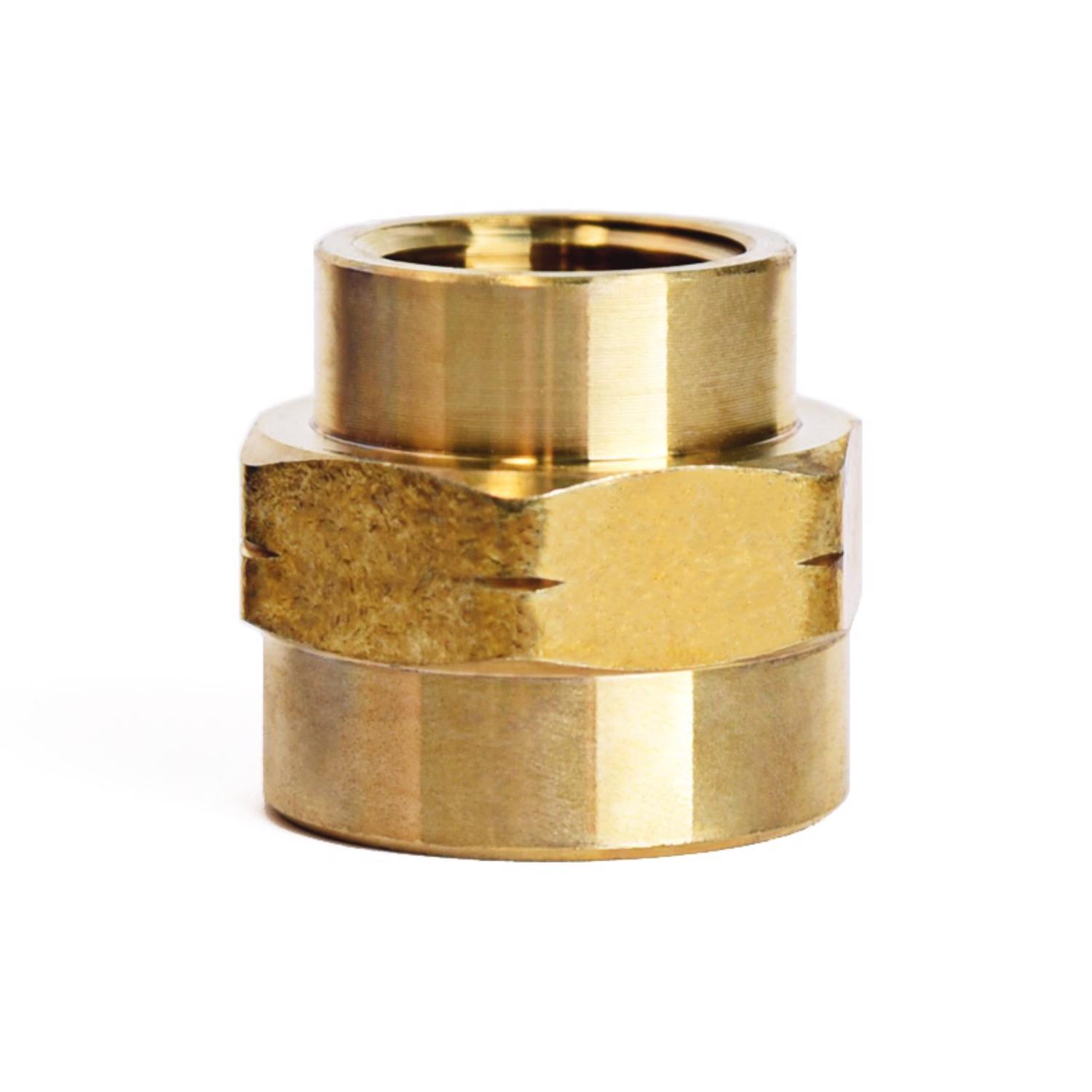ATC 3/4 in. FPT 1/2 in. D FPT Yellow Brass Reducing Coupling