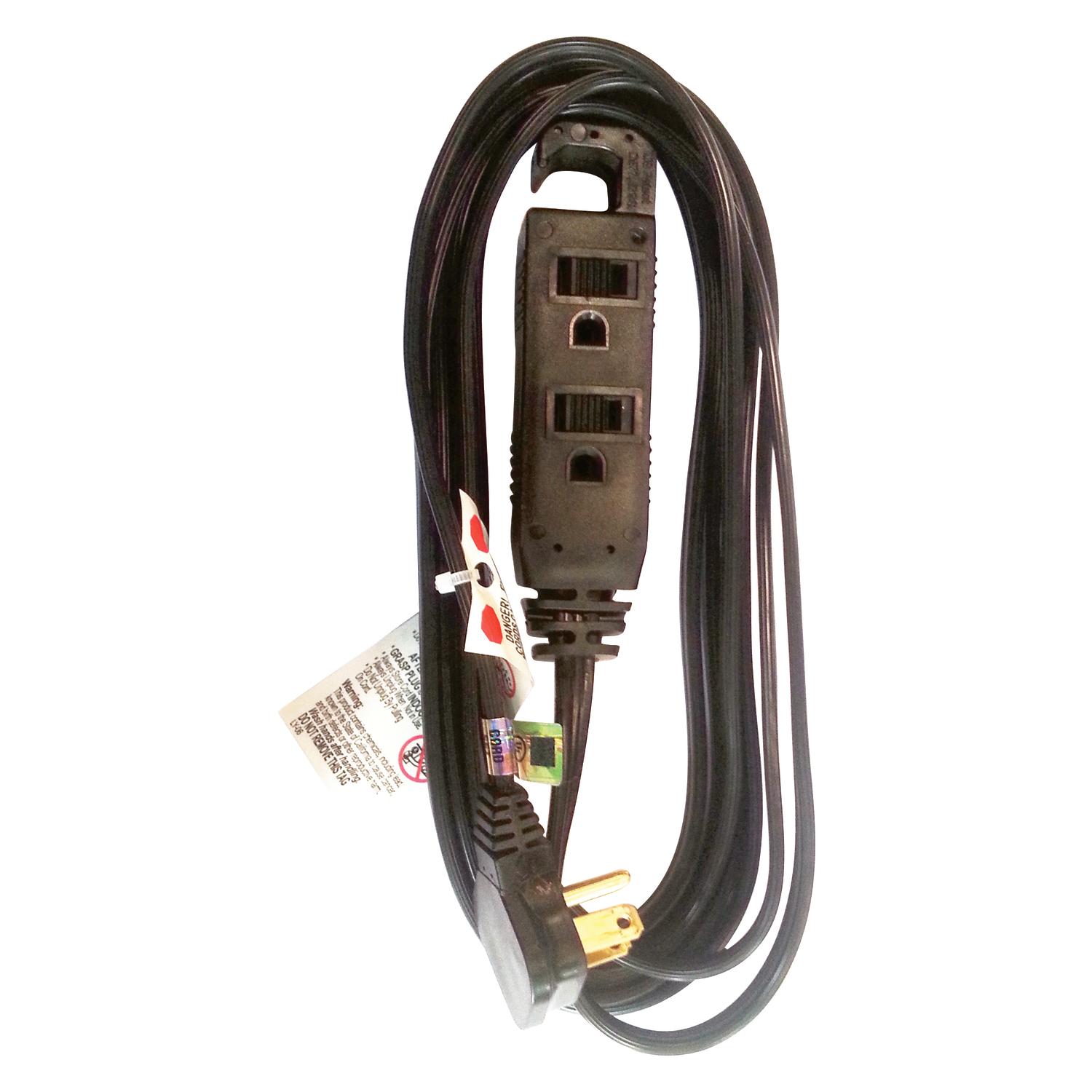 Ace Indoor 12 ft. L Black Extension Cord 16/3 STP-3