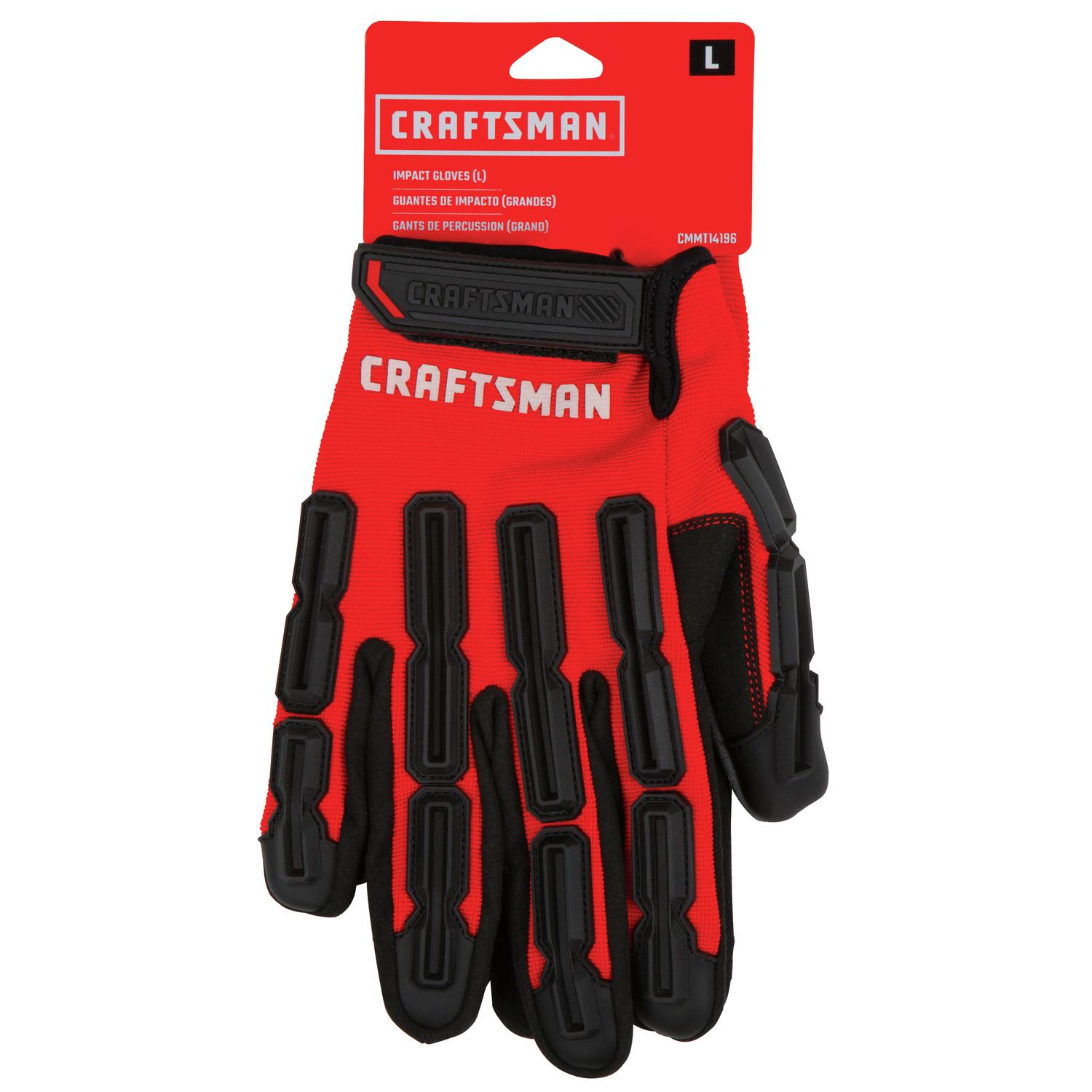 Craftsman L Polyester Black/Red Impact Gloves