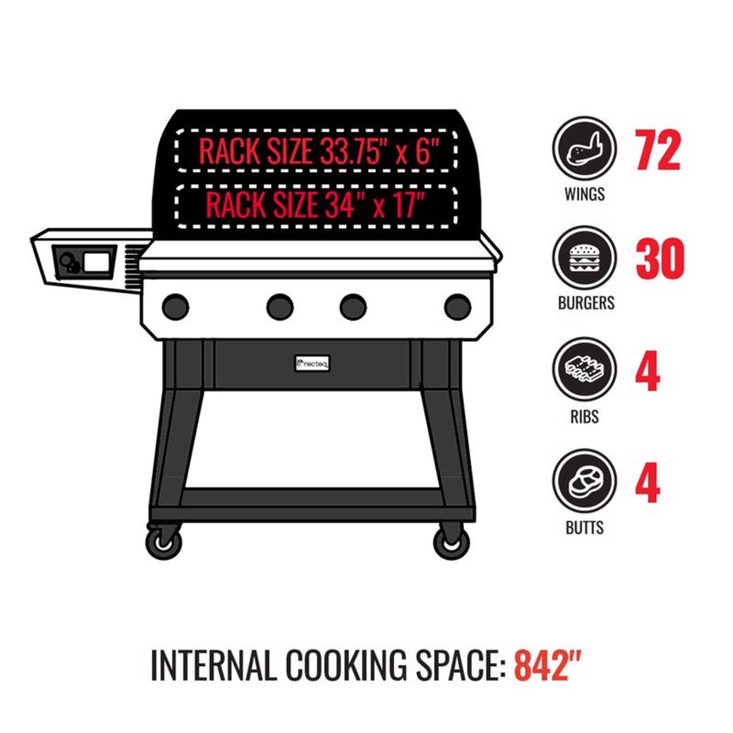 Recteq X-Fire Pro 825 RT-825XF Wood Pellet WiFi Grill and Smoker Black/Silver