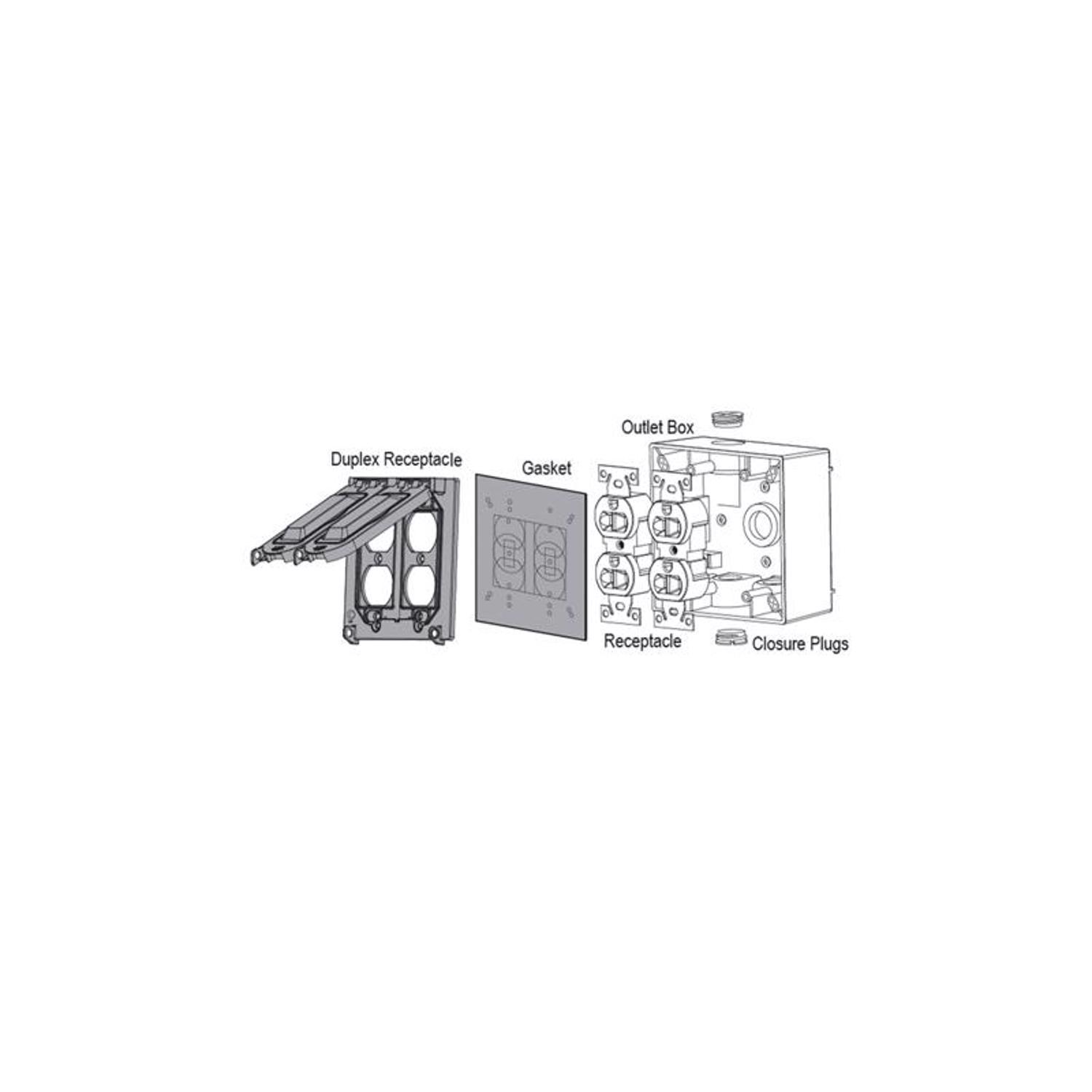 Sigma Engineered Solutions Square Die-Cast Metal 2 gang 4.75 in. H X 4.75 in. W Universal Cover