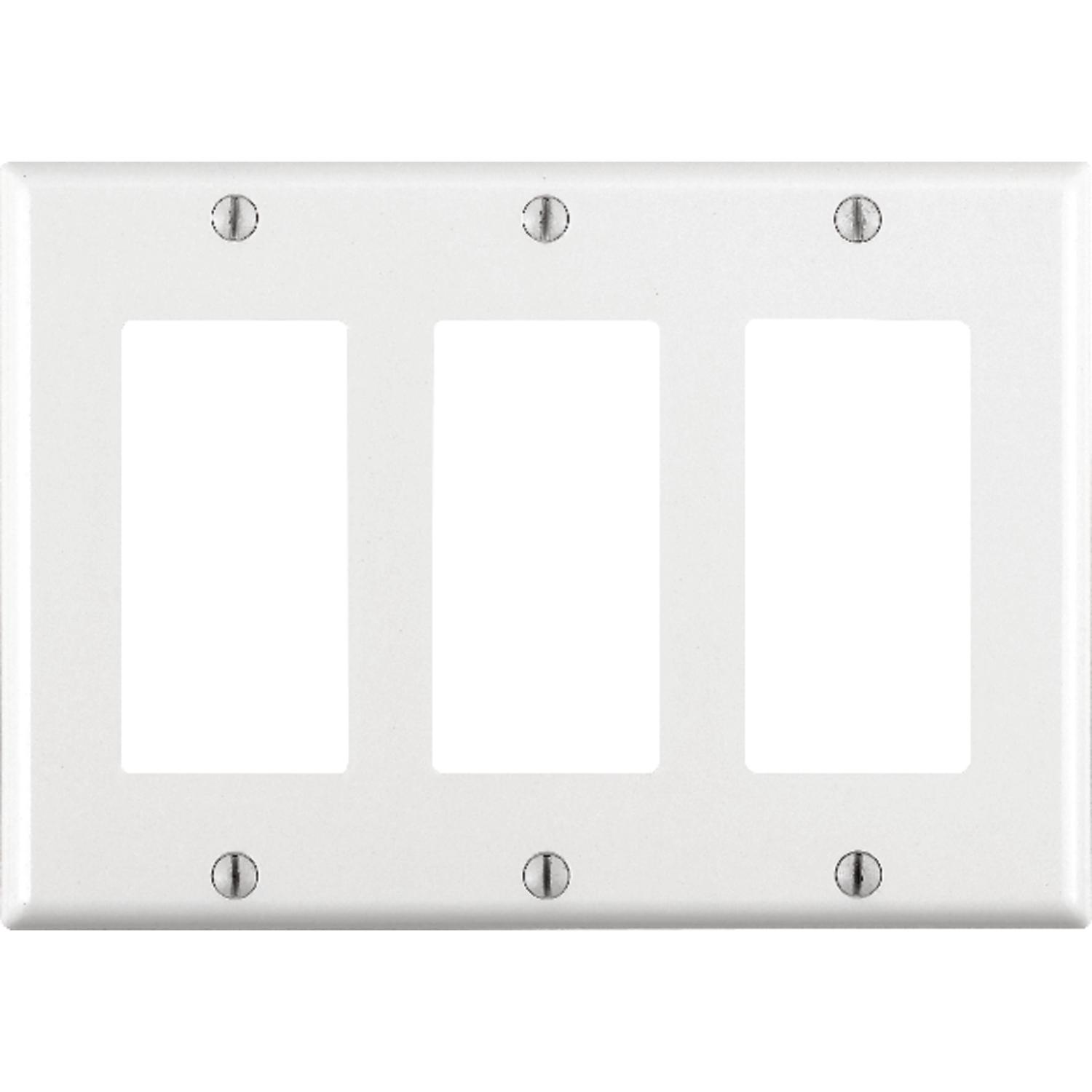 Leviton White 3 gang Thermoset Plastic Decorator Wall Plate 1 pk