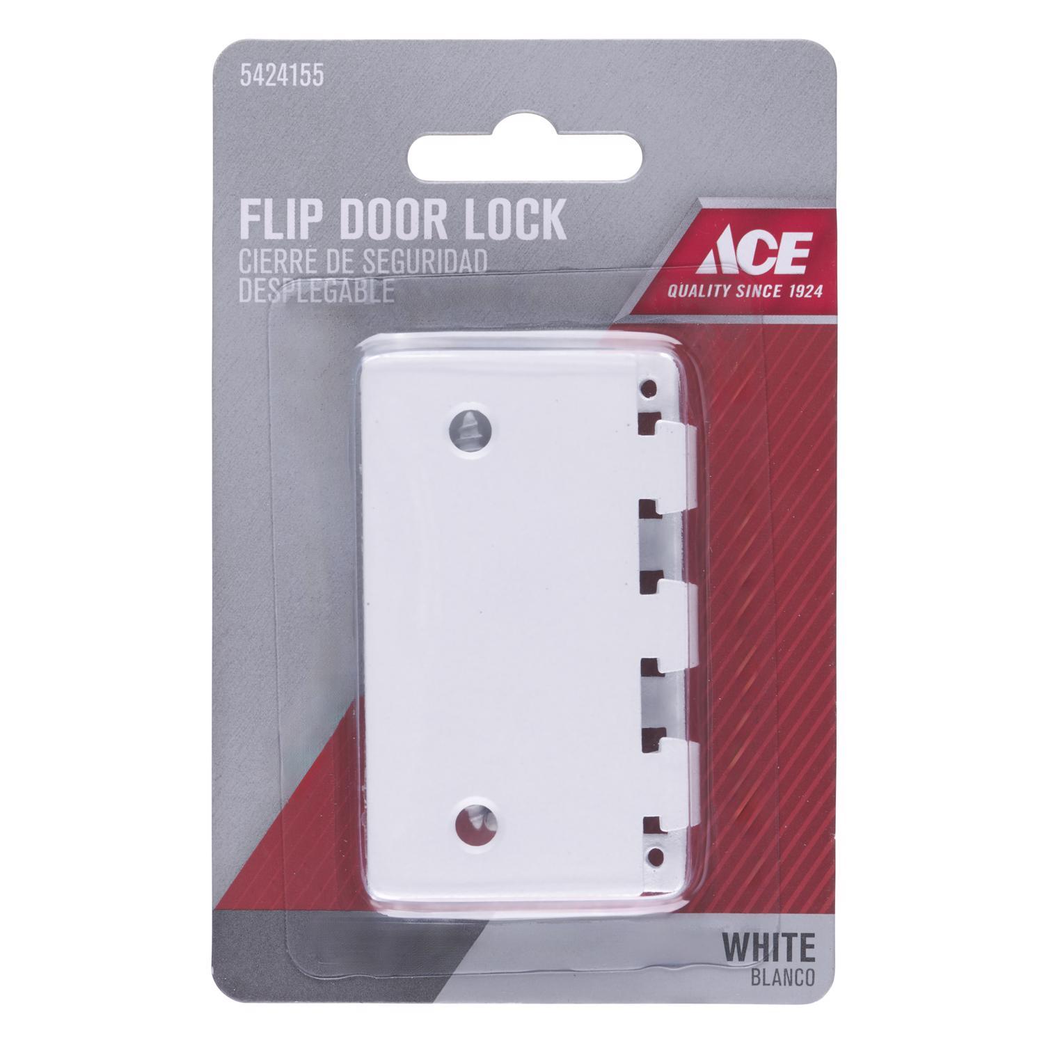 Ace Matte White Steel Door Flip Lock 1 pk