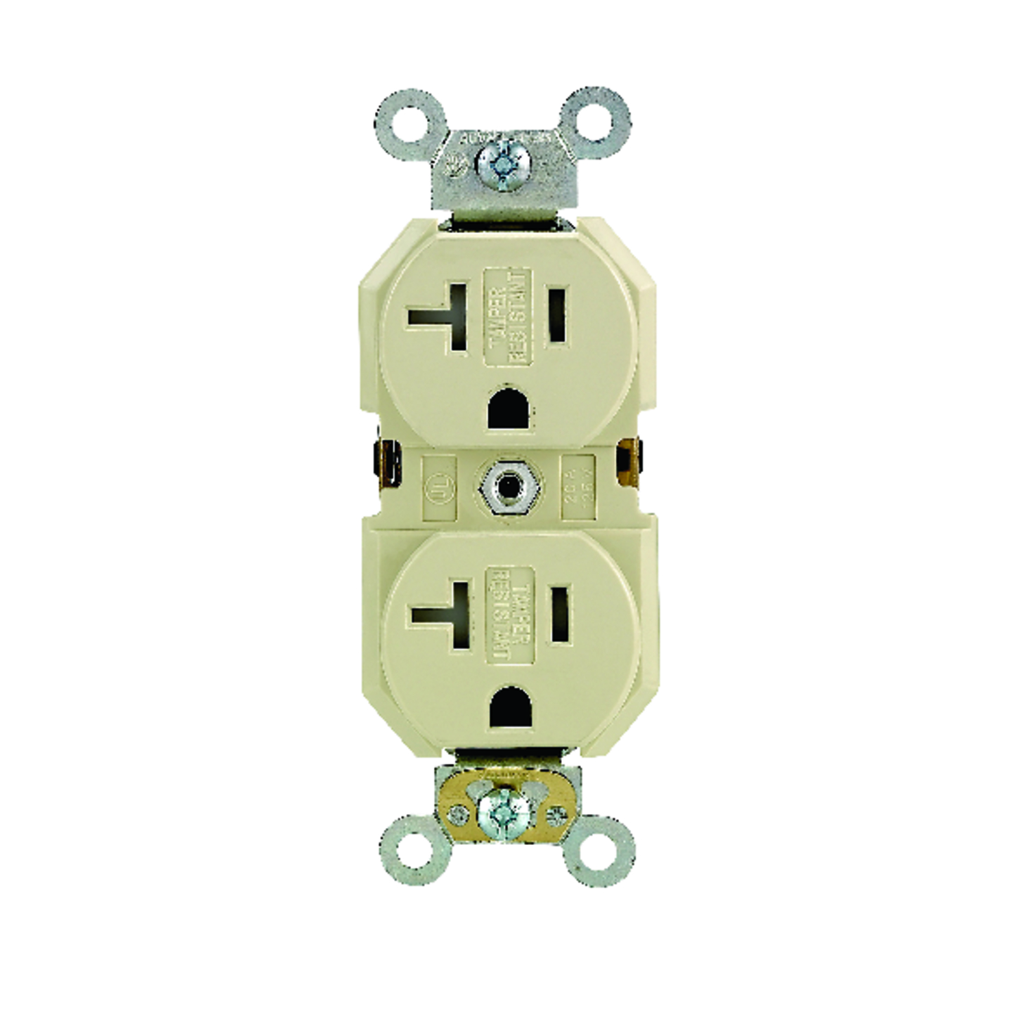 Leviton 20 amps 125 V Duplex Ivory Outlet 5-20R 1 pk