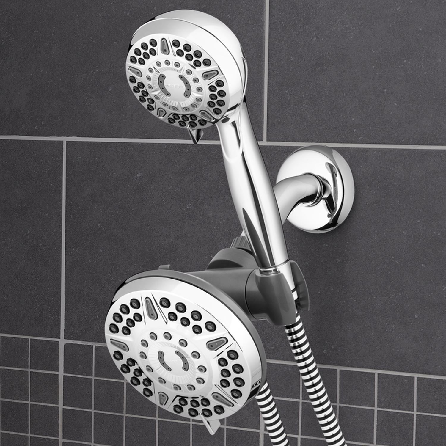 Waterpik PowerPulse Massge Chrome 6 settings Showerhead Combo 1.8 gpm