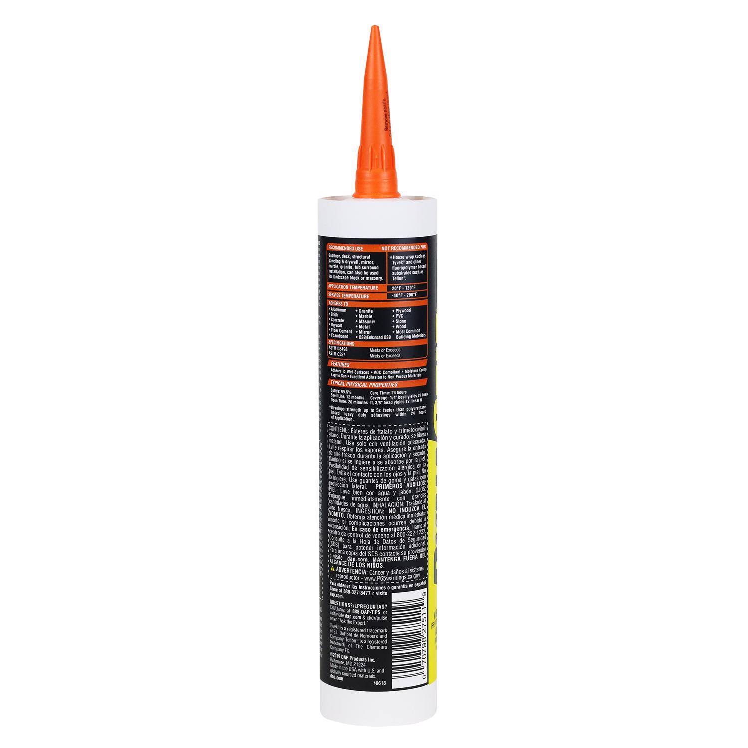 DAP HD Max Polyurethane Construction Adhesive 9 oz