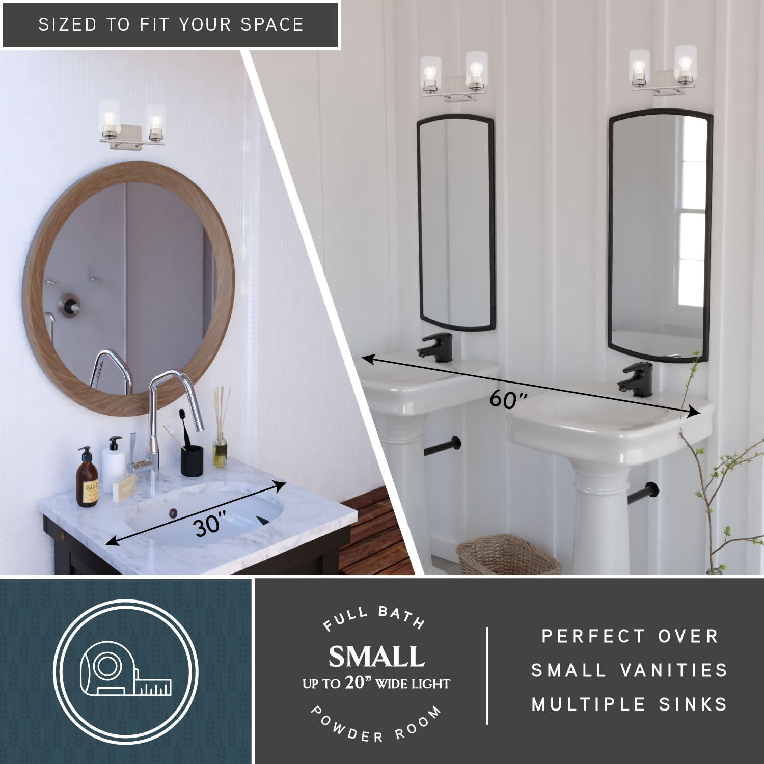 Vaxcel Lighting W0526 Park Ridge 2 Light 13 in.W Vanity Light - Nickel