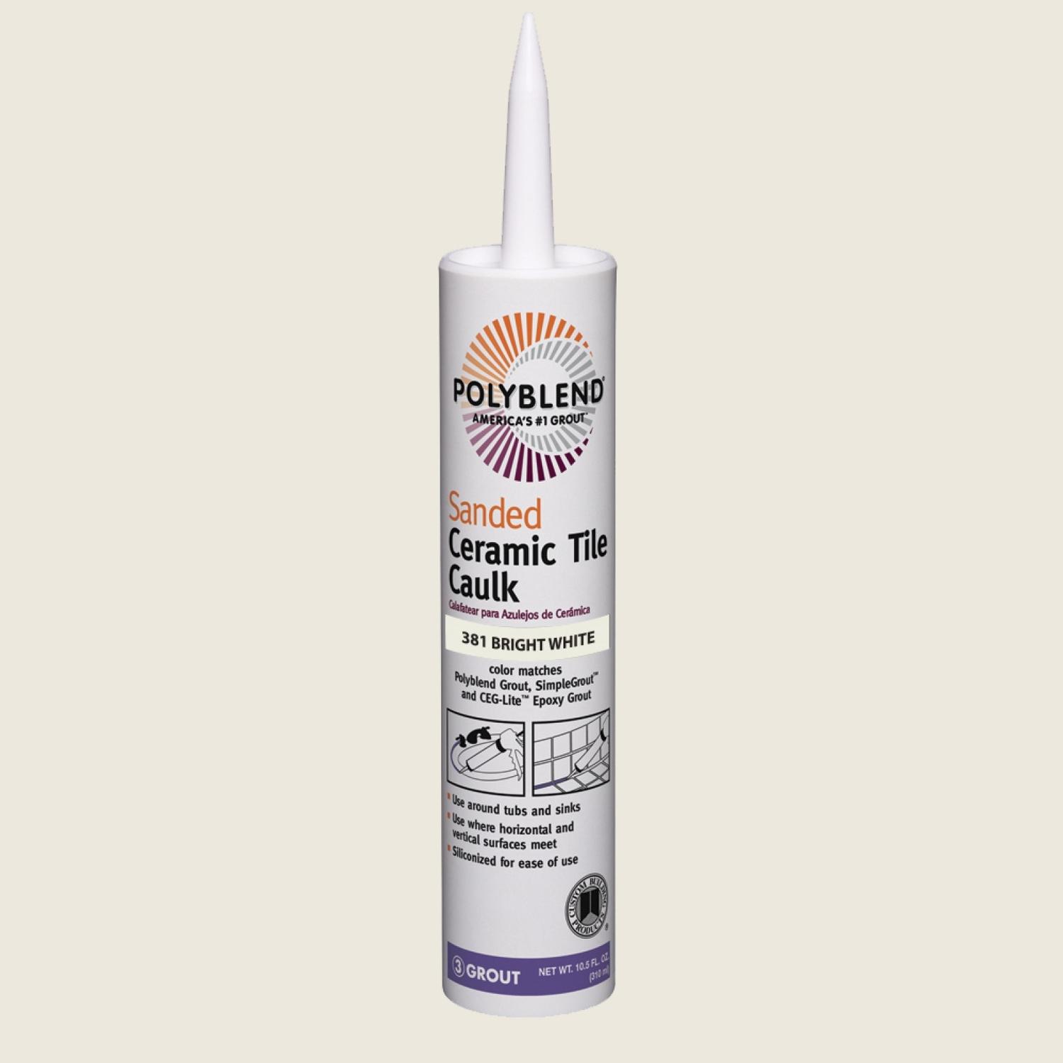 Custom Building Products Polyblend Bright White Siliconized Acrylic Tile Caulk 10.5 oz.