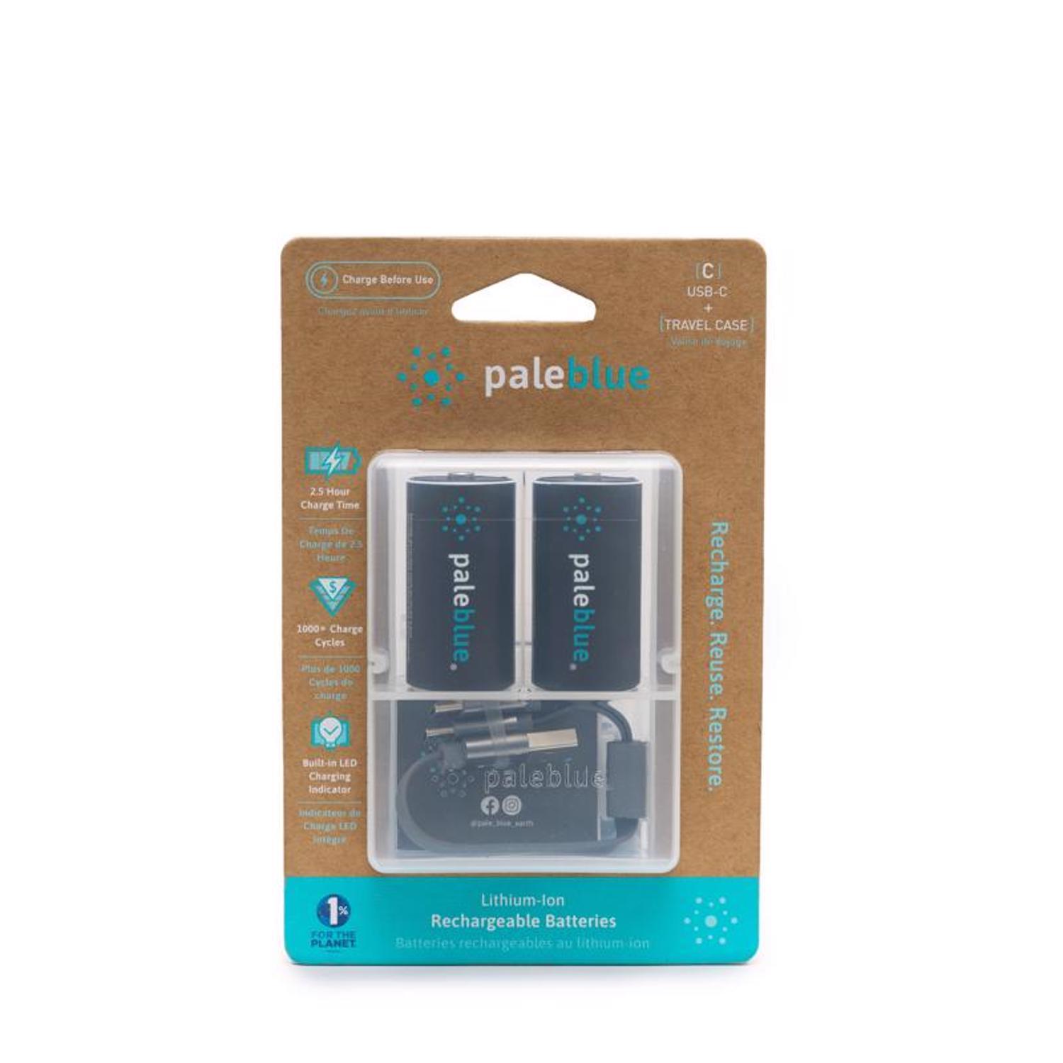 Pale Blue Earth C Lithium Batteries 2 Pack Clamshell