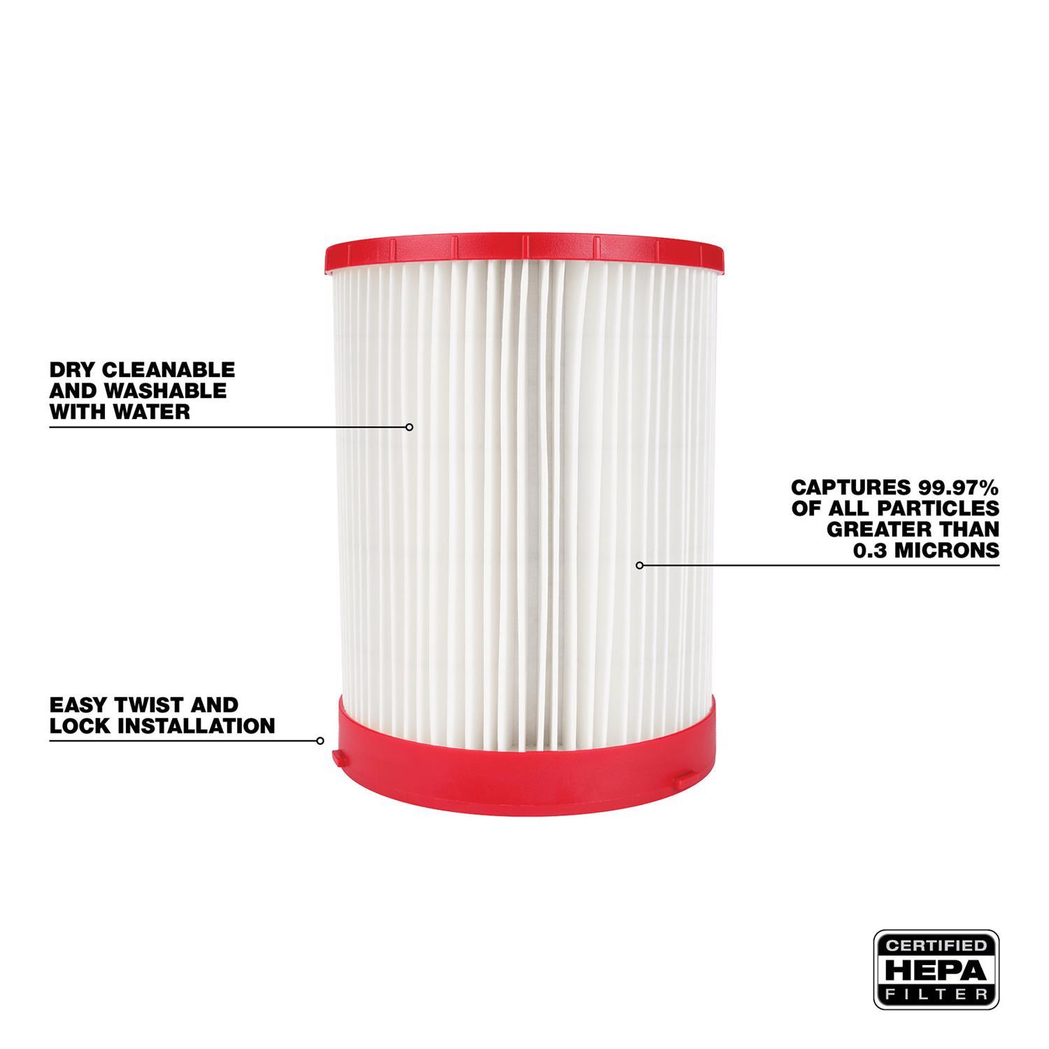 Milwaukee Wet/Dry Shop Vac HEPA Filter 1 pc