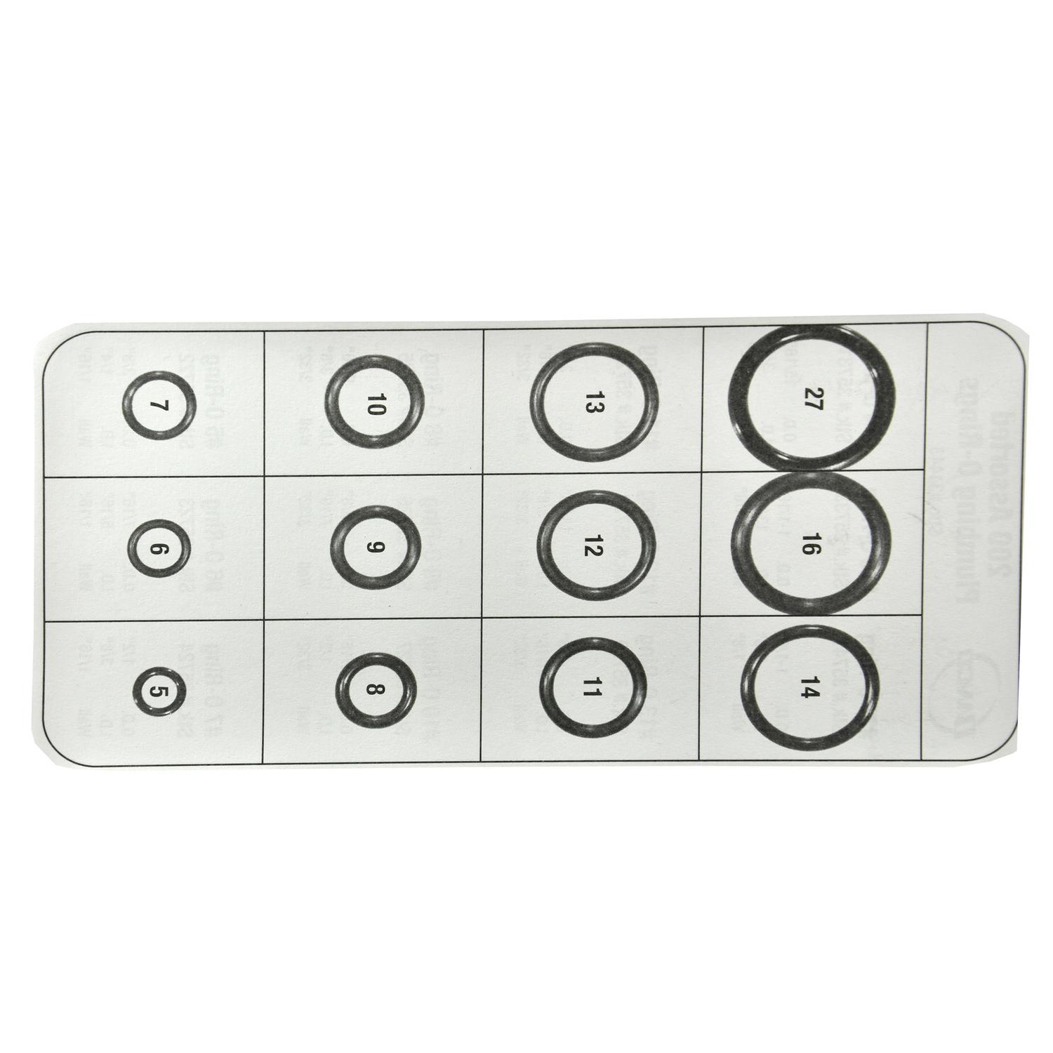 Ace Rubber O-Ring Kit 200 pk