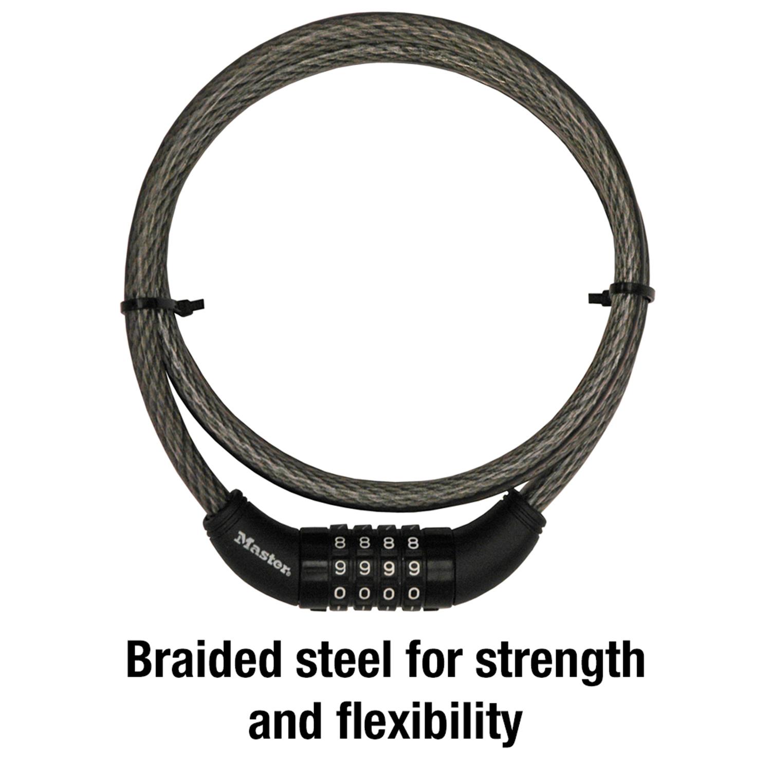 Master Lock 3/8 in. D X 60 in. L Vinyl Coated Steel Locking Cable