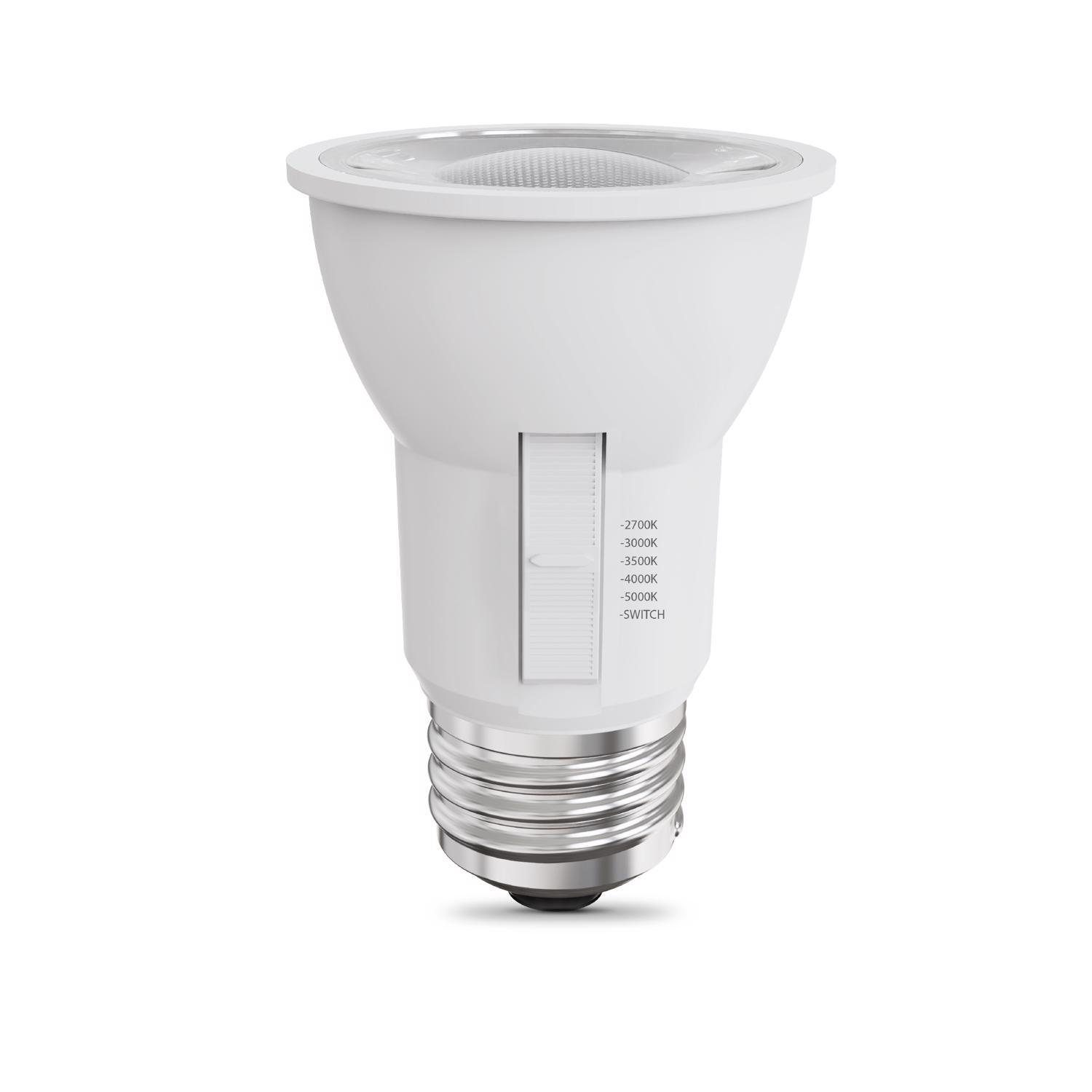 Feit PAR16 E26 (Medium) LED Bulb Adjustable White 45 Watt Equivalence 2 Pack