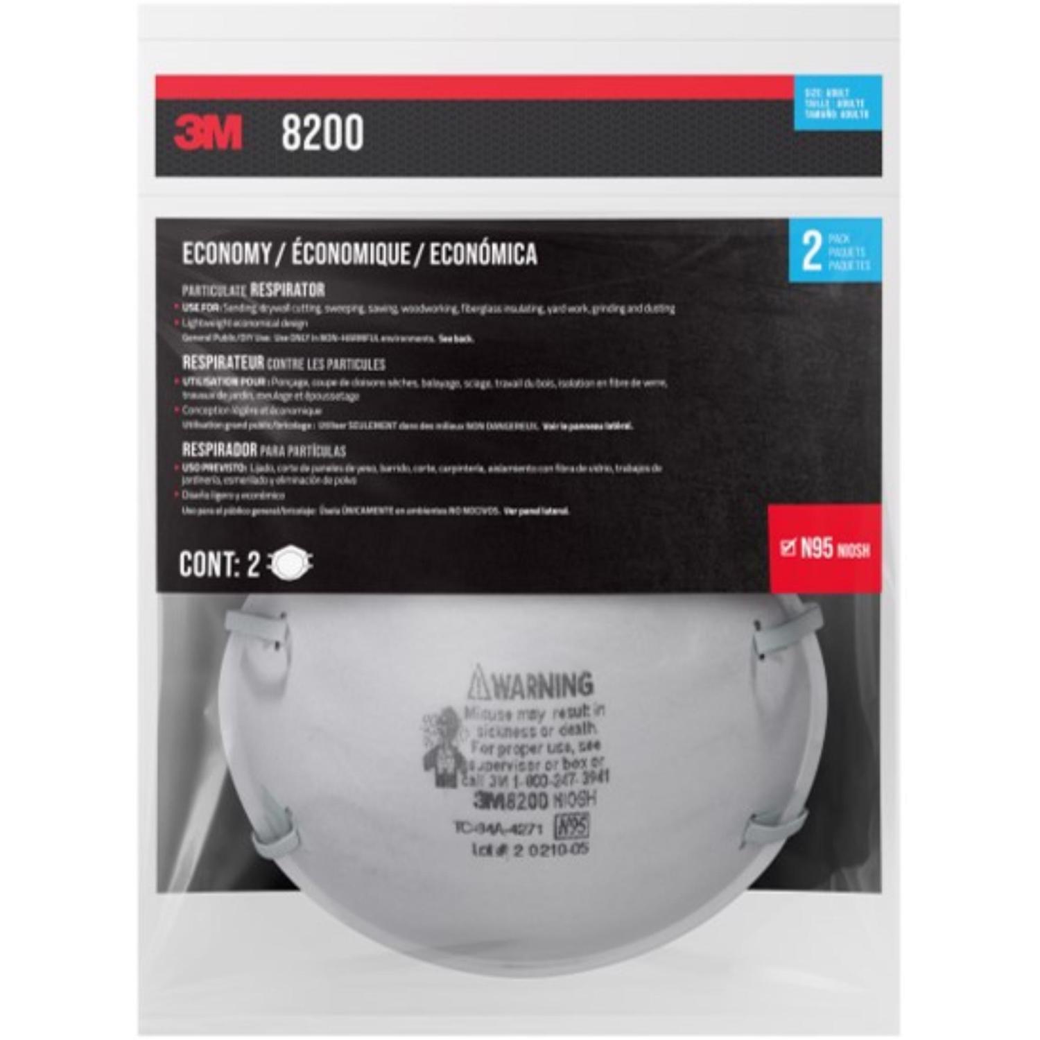 3M N95 Sanding and Fiberglass Respirator White 2 pk