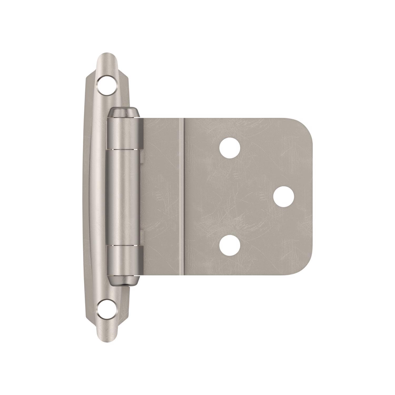 Amerock 2 in. W X 2-3/4 in. L Satin Nickel Steel Self-Closing Hinge 2 pk