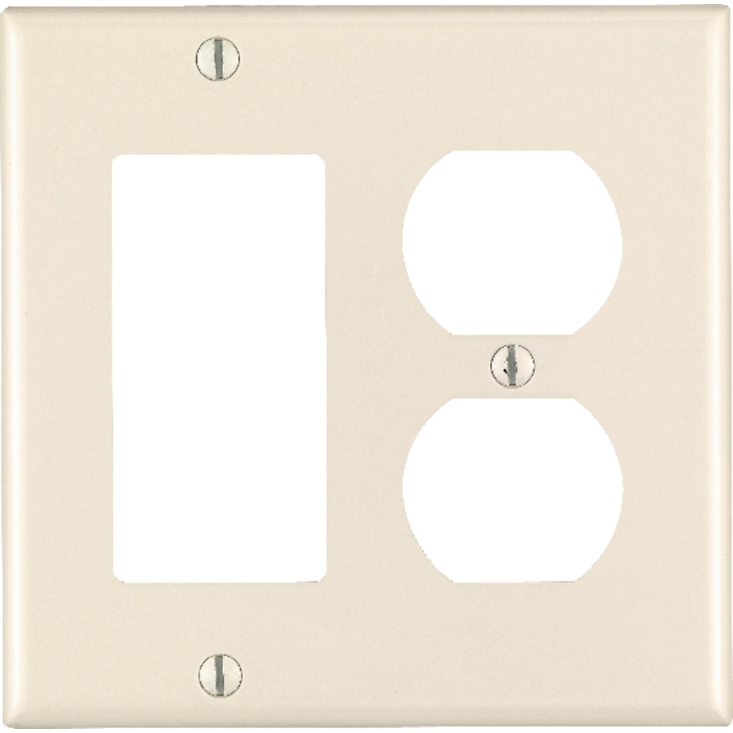 Leviton Almond 2 gang Thermoset Plastic Decorator/Duplex Wall Plate 1 pk