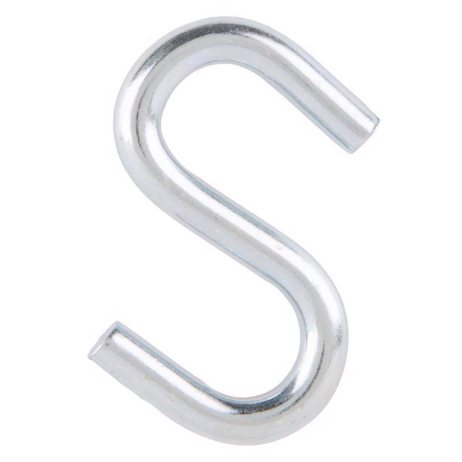Ace Small Zinc-Plated Silver Steel 2 in. L S-Hook 150 lb 2 pk