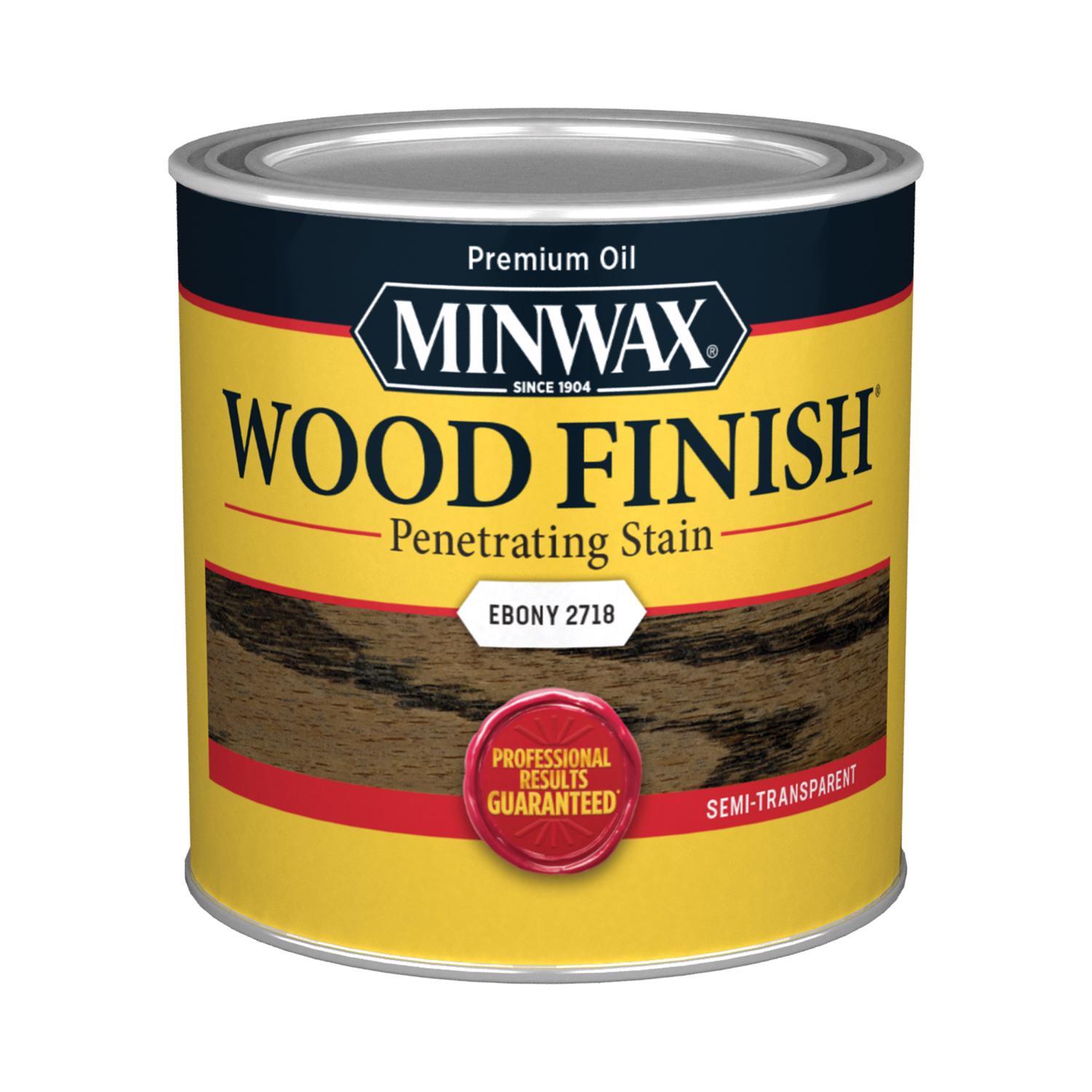 Minwax Wood Finish Semi-Transparent Ebony Oil-Based Penetrating Wood Stain 1/2 pt