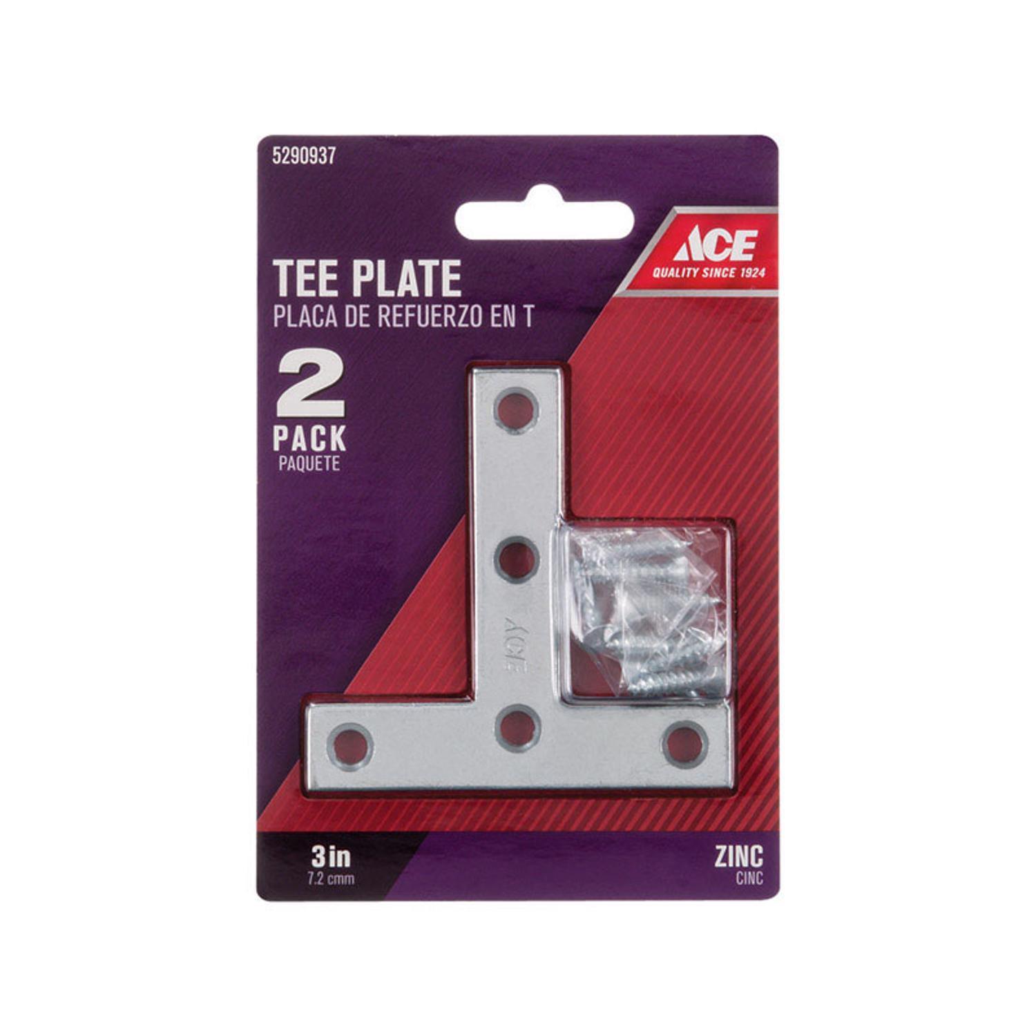 Ace 3 in. H X 3.75 in. W X 3 in. D Zinc Tee Plate