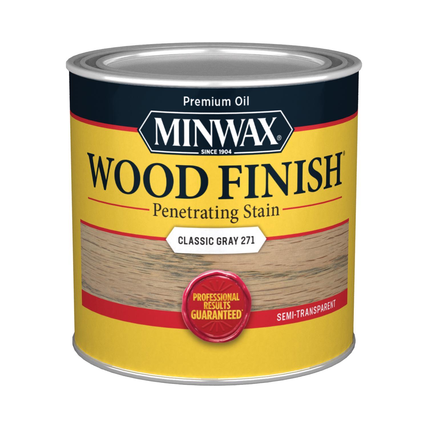 Minwax Wood Finish Semi-Transparent Classic Gray Oil-Based Penetrating Wood Stain 1/2 pt