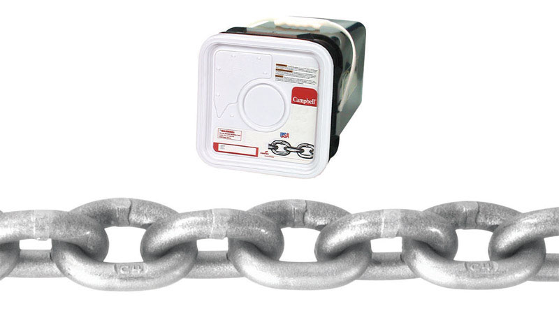 Campbell Chain Welded Grade 43 High Test Chain 60 ft. L x 5/16 in. Dia. Silver Carbon Steel