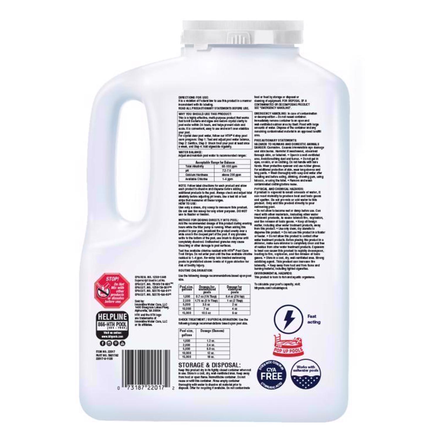 HTH Pool Care Granule Chlorinating Chemicals 5 lb