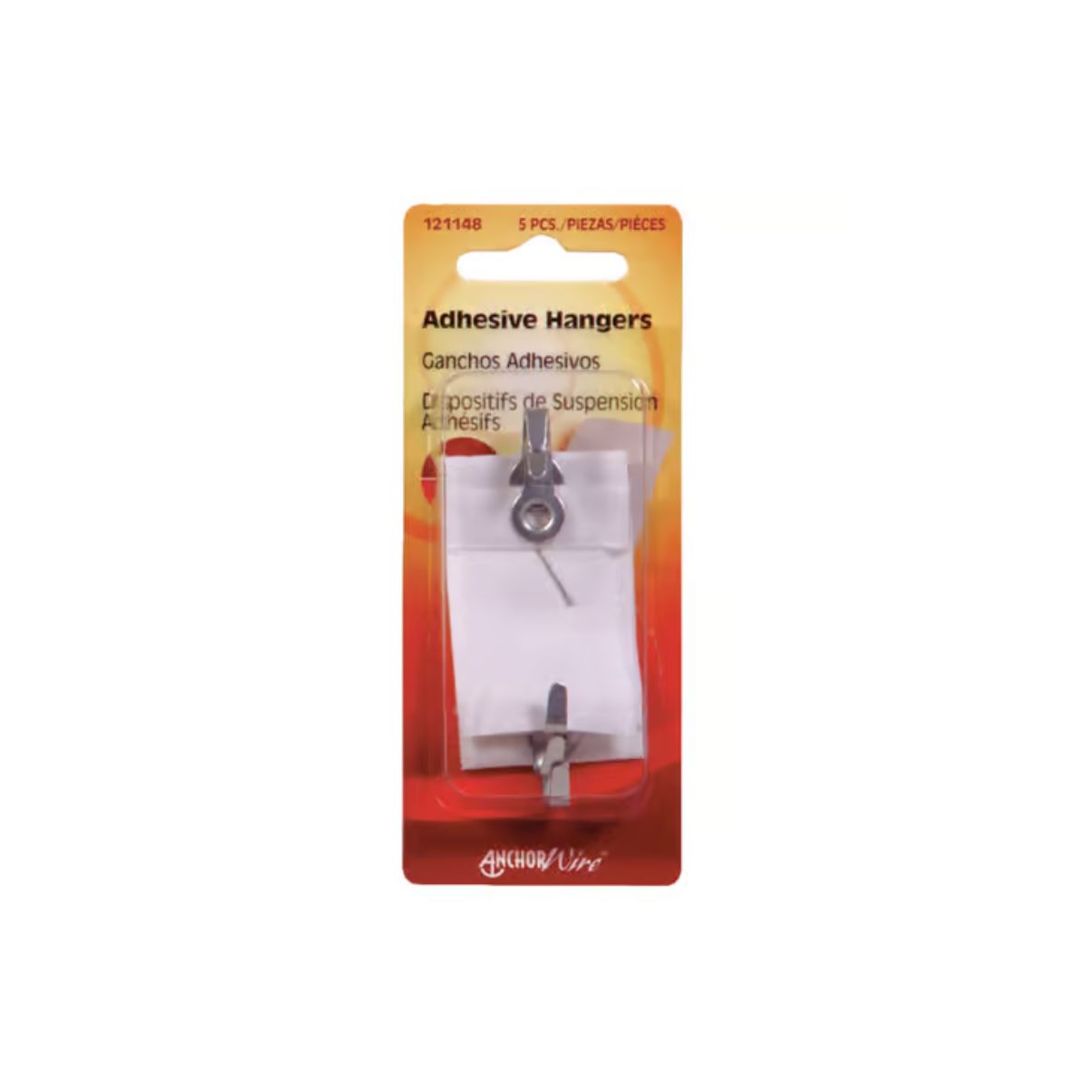 HILLMAN Steel-Plated Clear Adhesive Hangers 1-1/2 lb. 5 Pack