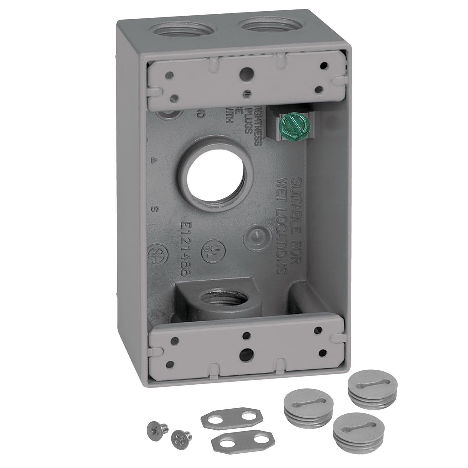 Sigma Engineered Solutions New Work 18.3 cu in Rectangle Metallic Weatherproof Box Gray