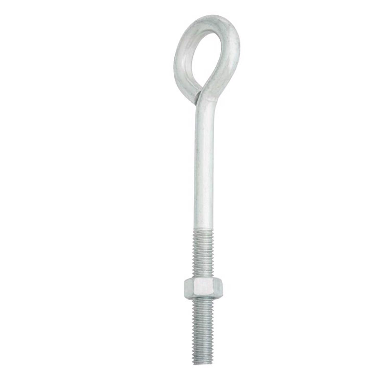 Hampton 1/2 in. X 8 in. L Zinc-Plated Steel Eyebolt Nut Included