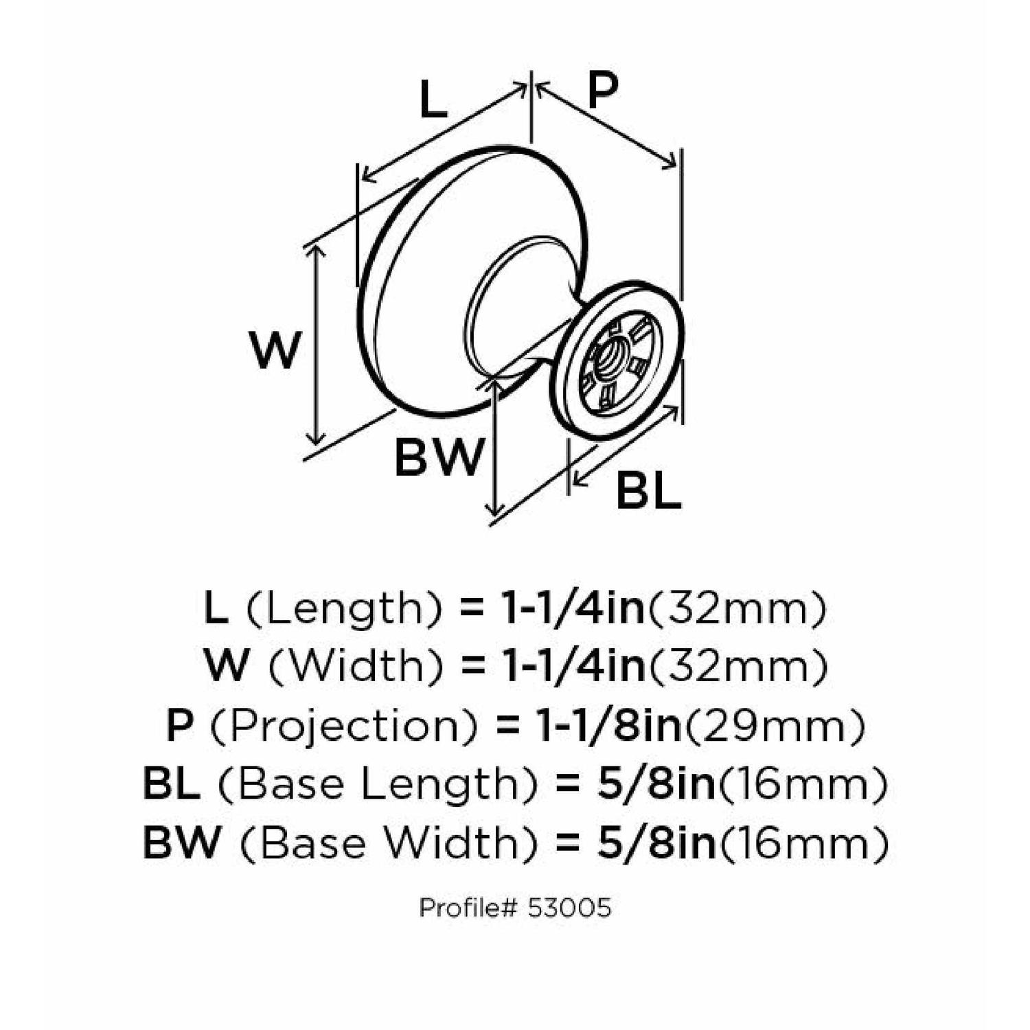 Amerock Allison Round Cabinet Knob 1-1/4 in. D 1-1/8 in. Polished Brass 1 pk