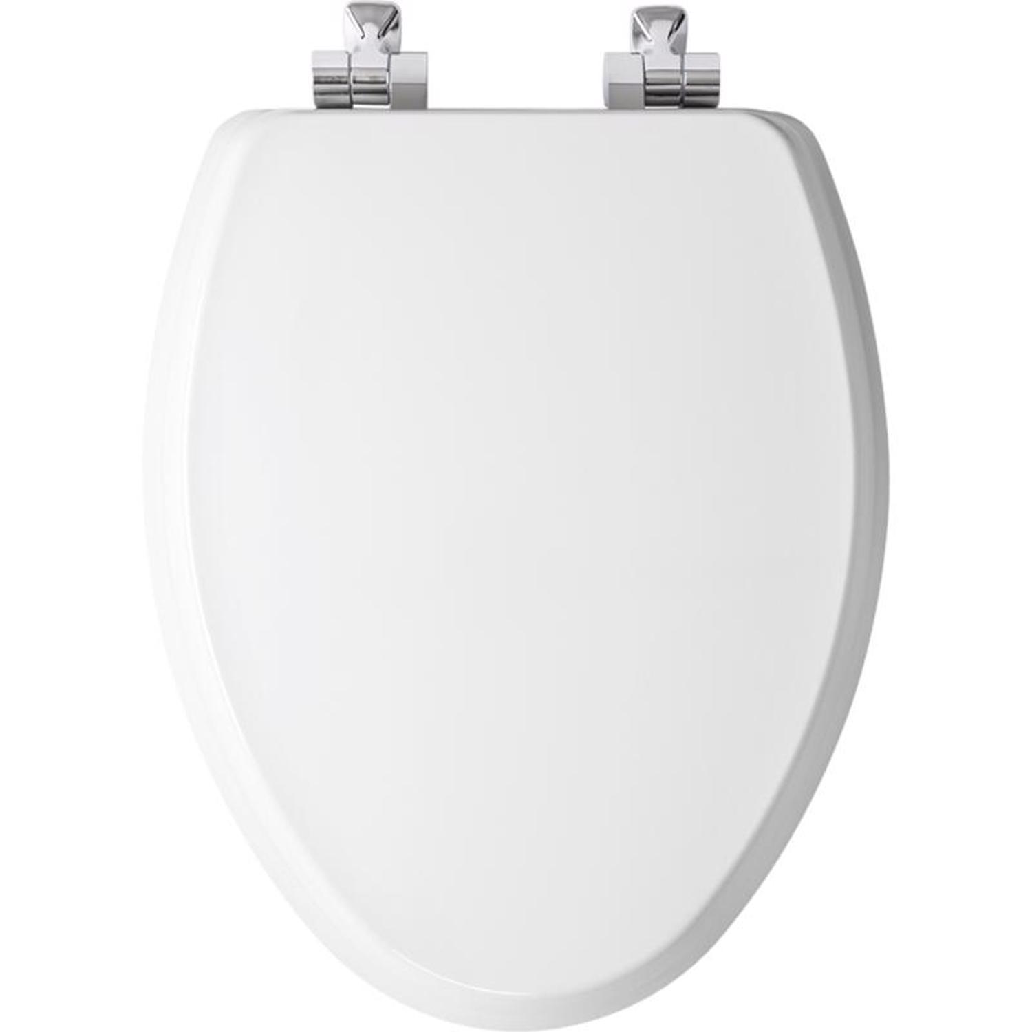 Mayfair by Bemis Benton Slow Close Elongated White Enameled Wood Toilet Seat