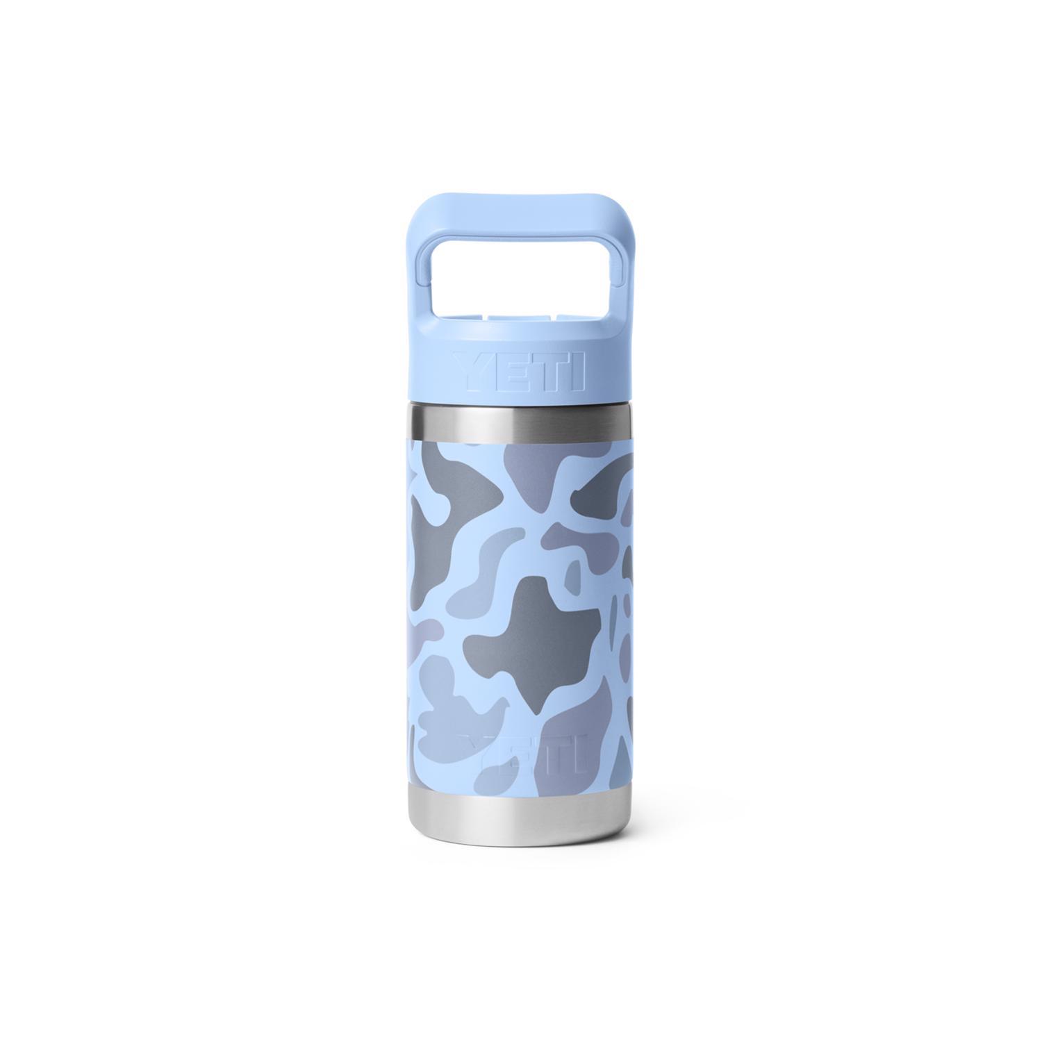 YETI Rambler Jr. 12 oz. Blue Camo BPA Free Insulated Kids Water Bottle w/Straw