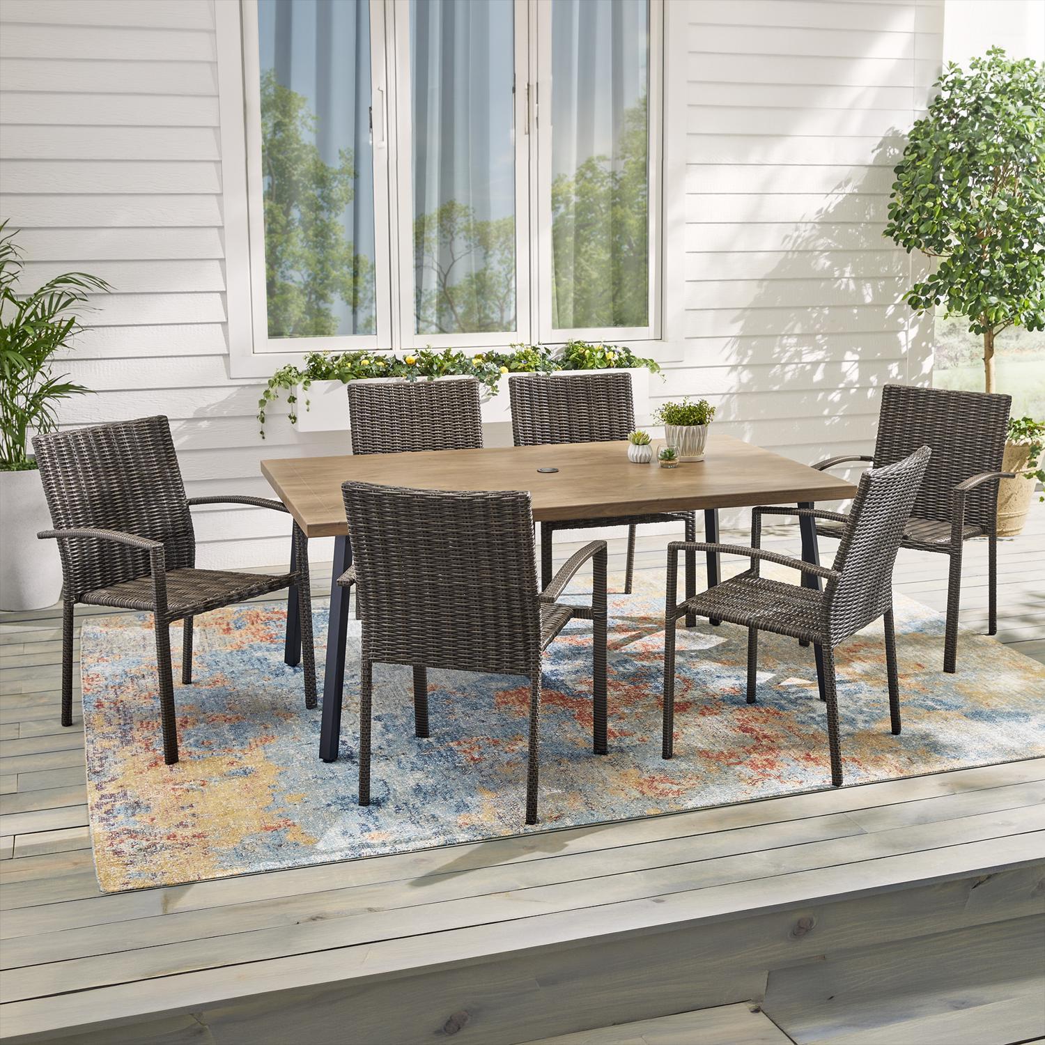 Living Accents Brown Rectangular Metal Dining Table